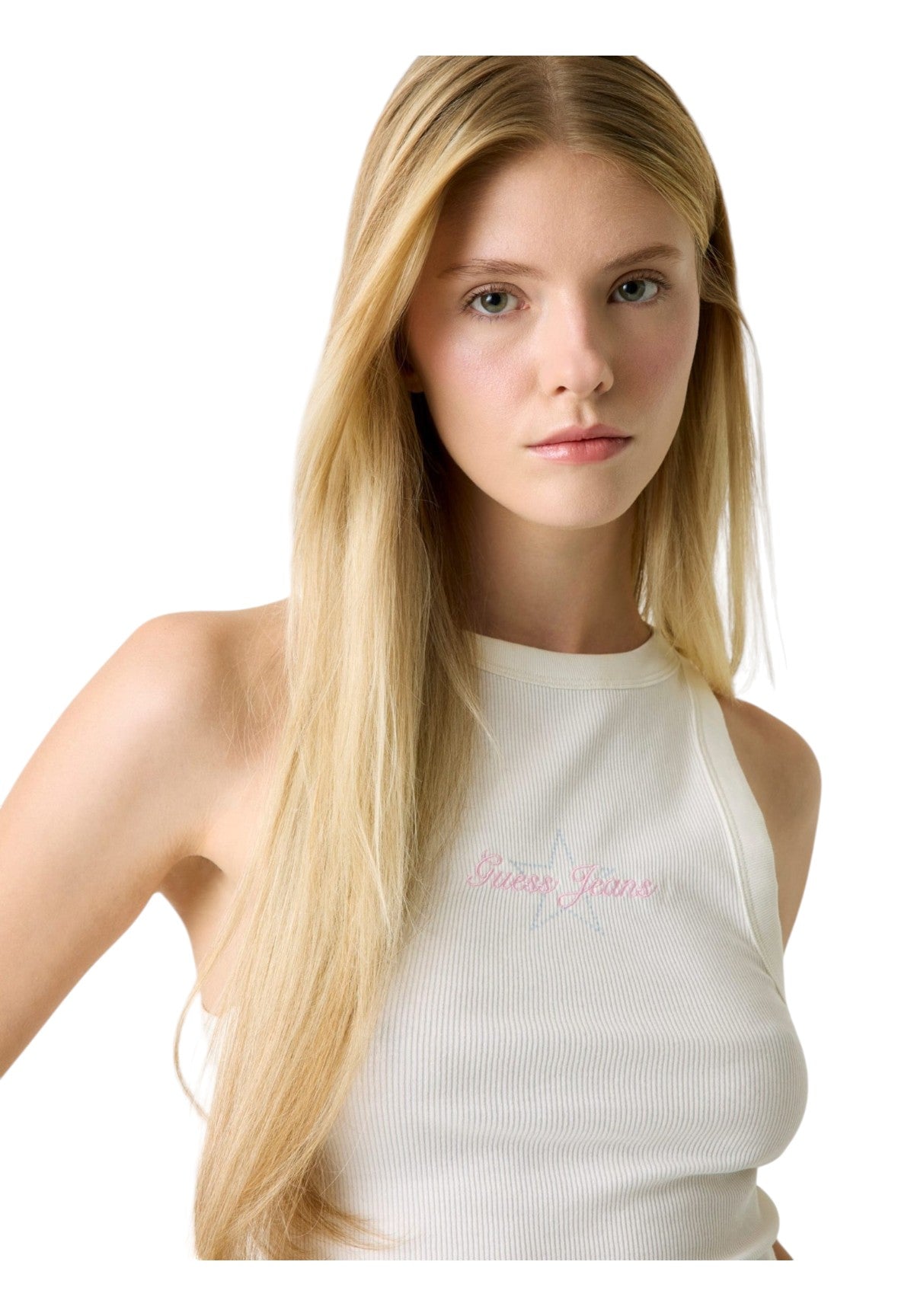 Top Gj Patch Halter Tank Top Rib W6RP23 Sandy Shore