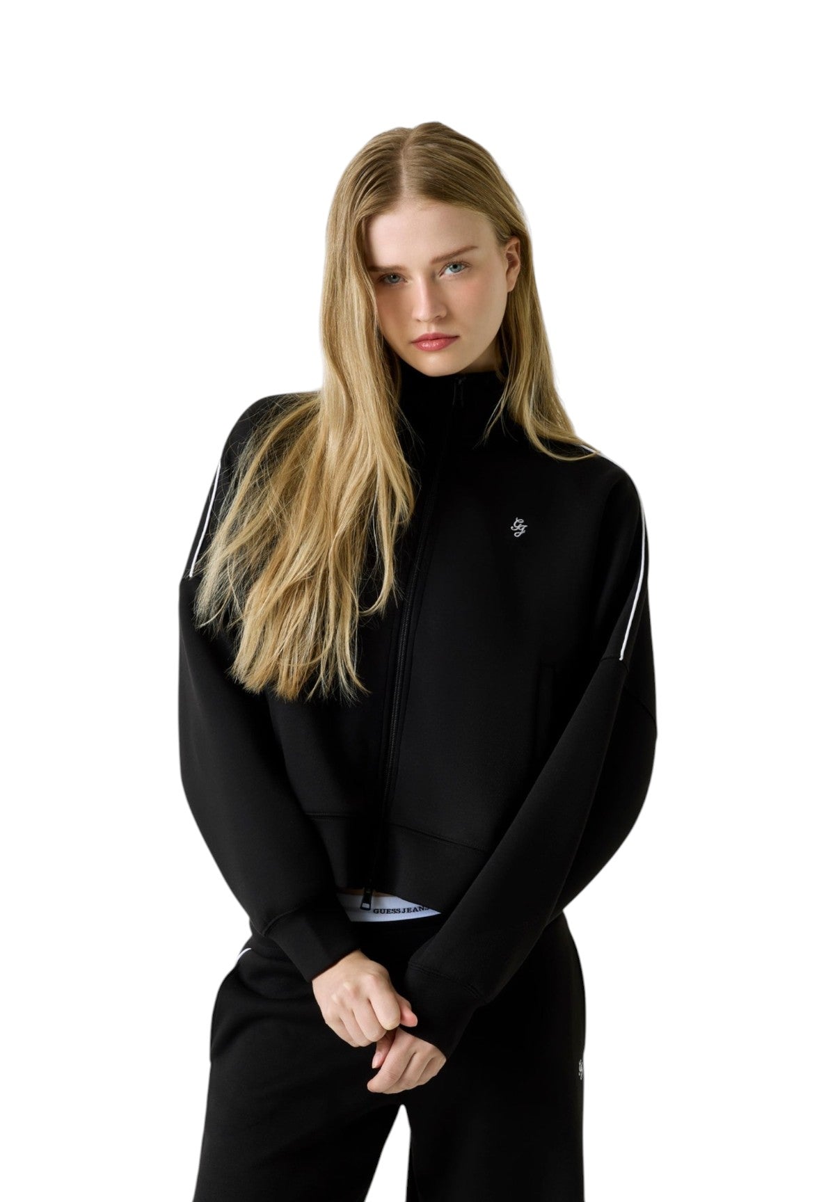 Felpa Full-Zip Gj Drop Shoulder Scuba Track J W6RQ10 Jet Black A996