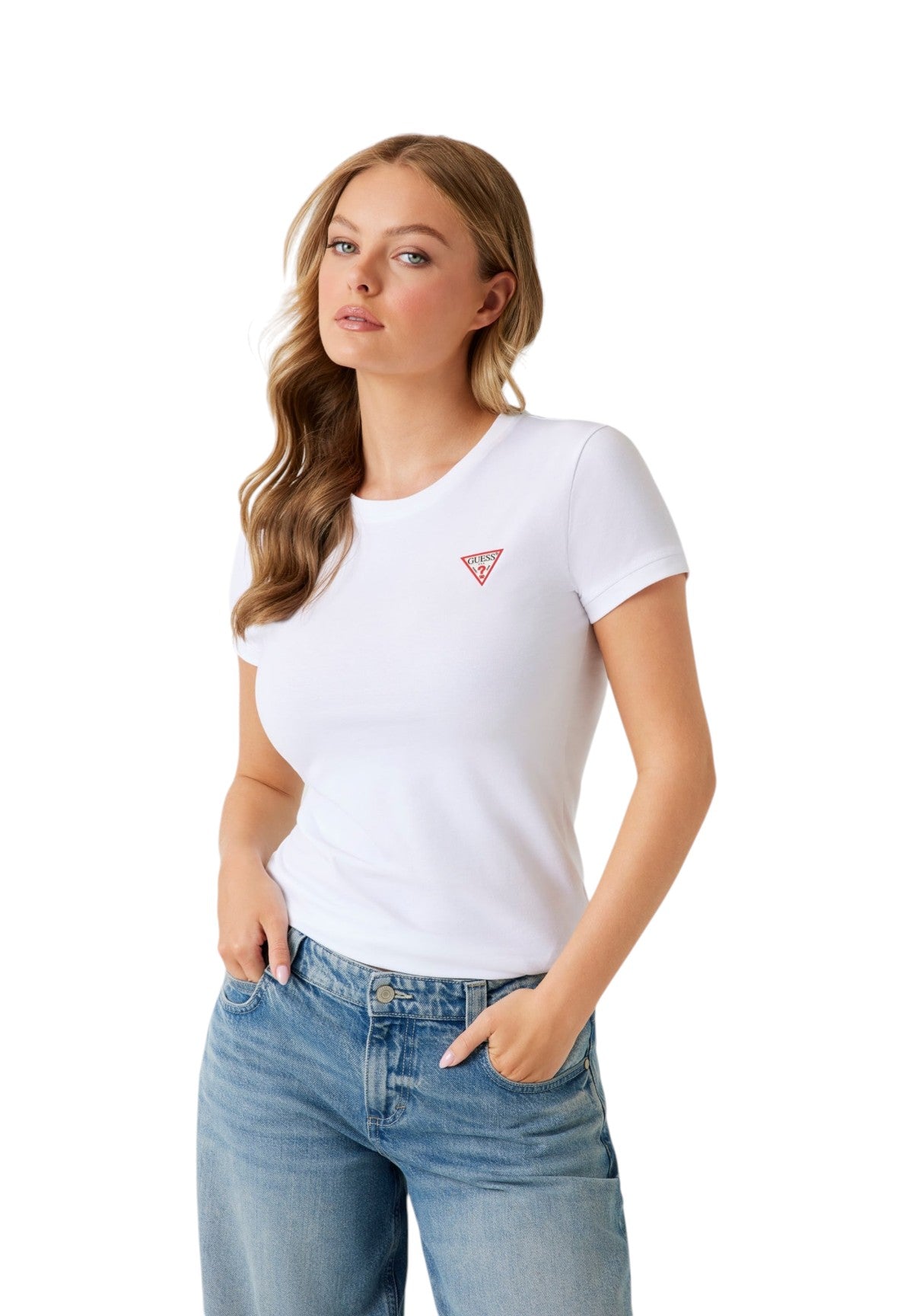 T-shirt a Maniche Corte Ss Cn Mini Triangle Tee W2YI44 Pure White