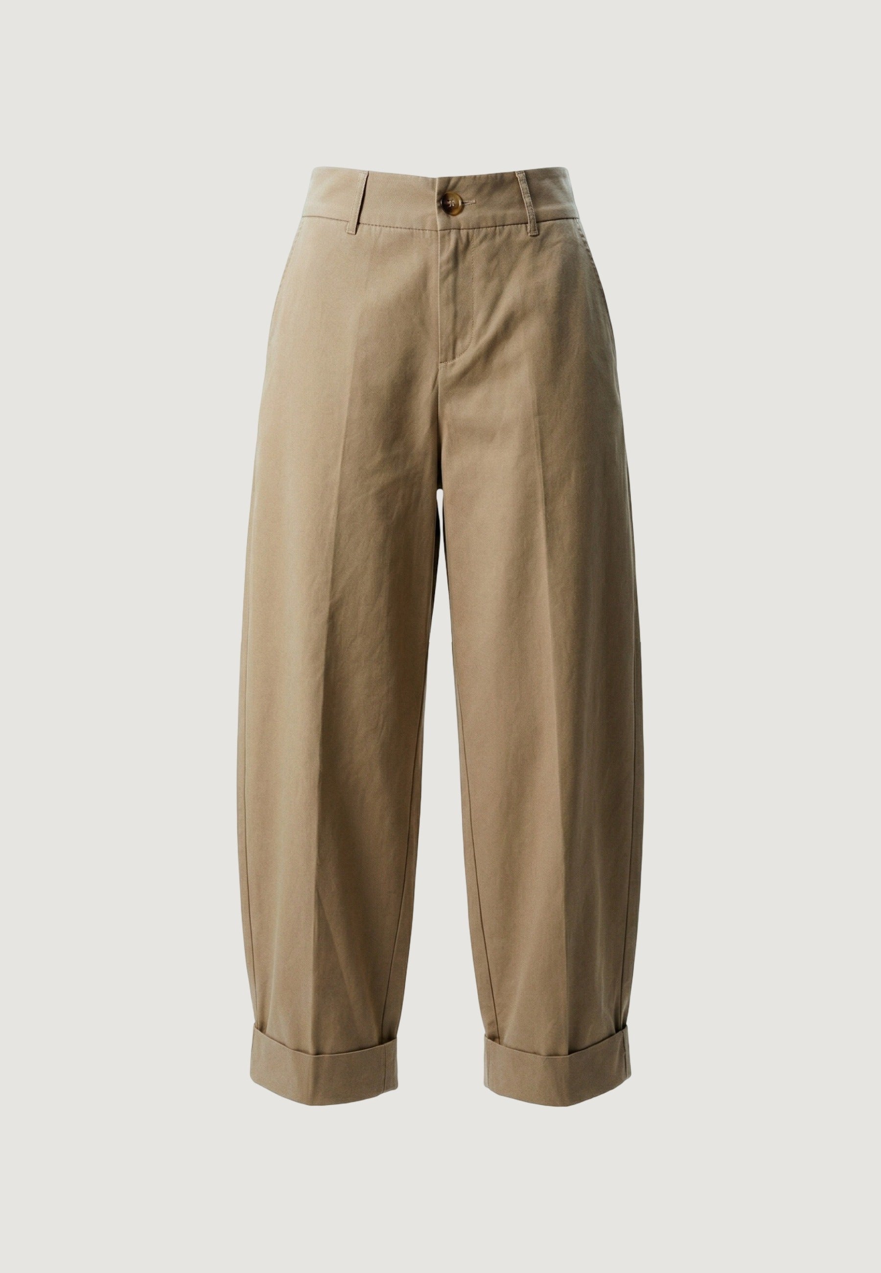 Pantaloni pantalone barrell cotone 13568 Beige