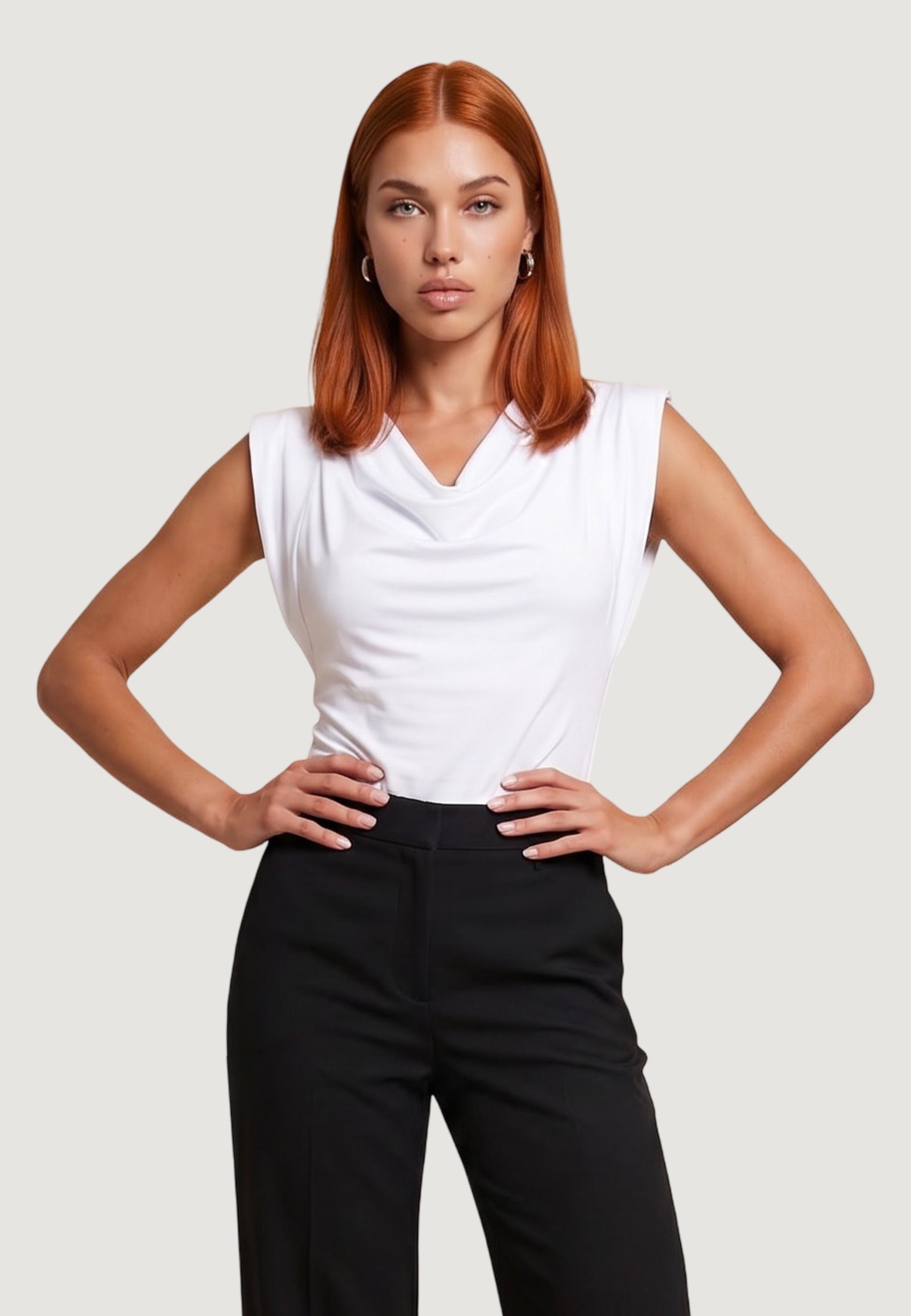 Top t-shirt con spallina 17198-2 Bianco