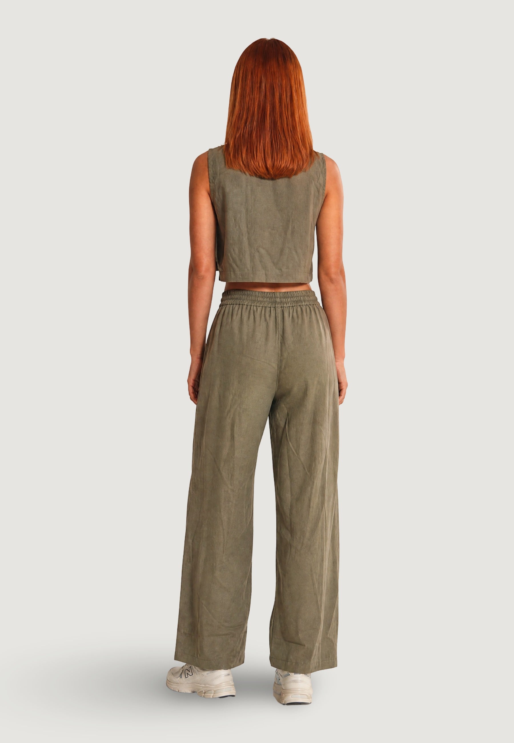 Pantaloni pantalone con elastico 17449-3 Salvia