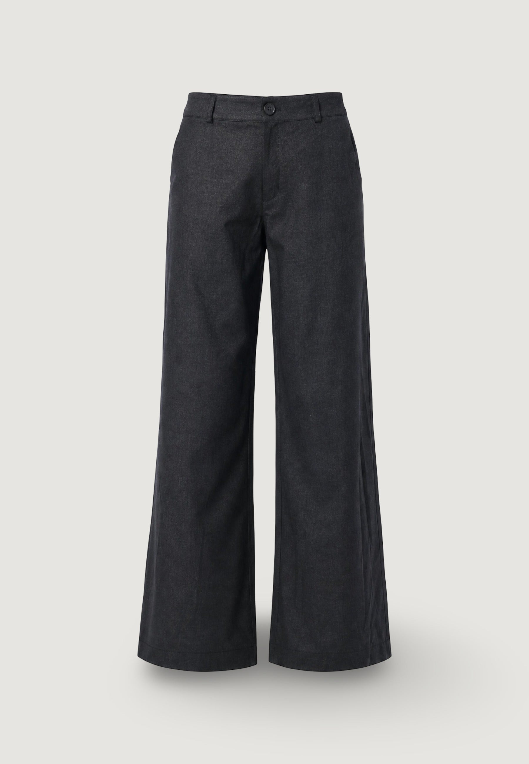 Pantaloni pantalone con zip lino viscosa 17500-3 Nero