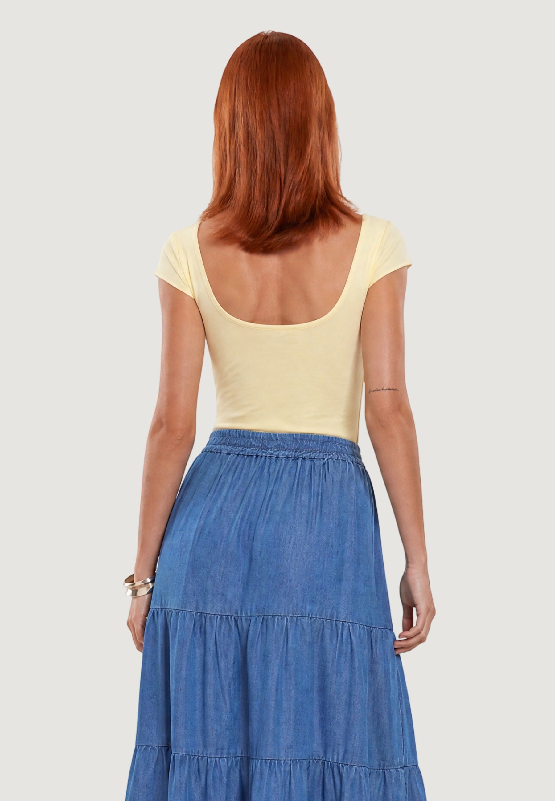 Top top con scollo dietro 1888-3 Giallino