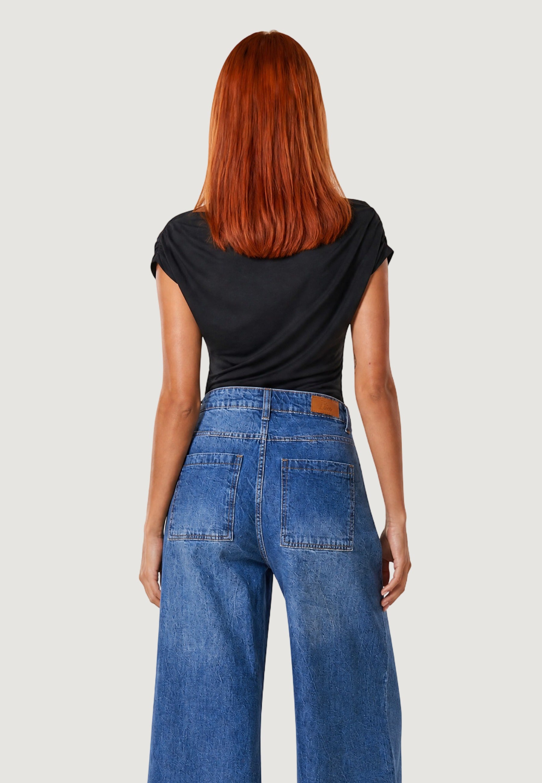 Top top drappeggiato 1946-3 Nero
