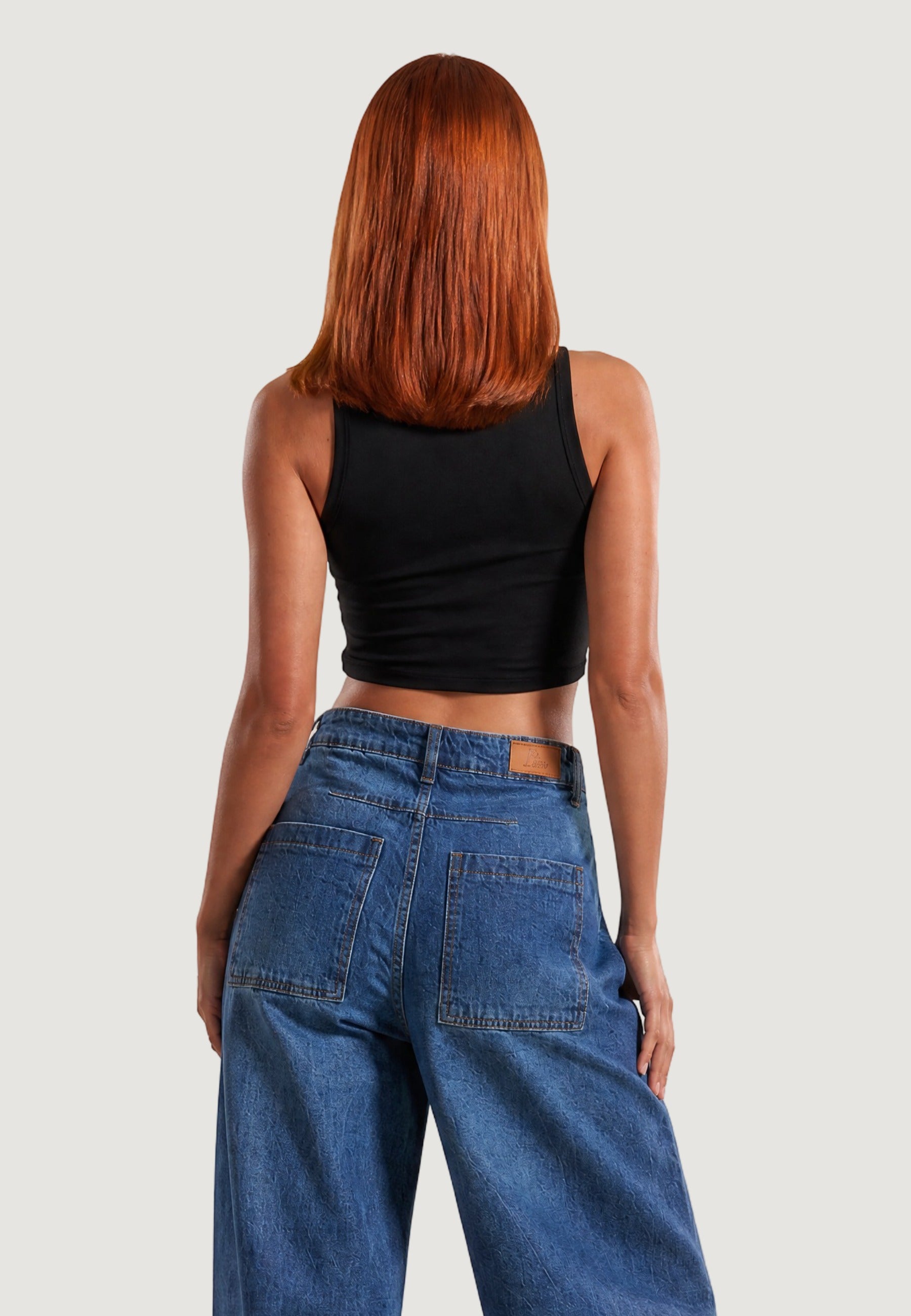 Top crop top basic 1947-3 Nero