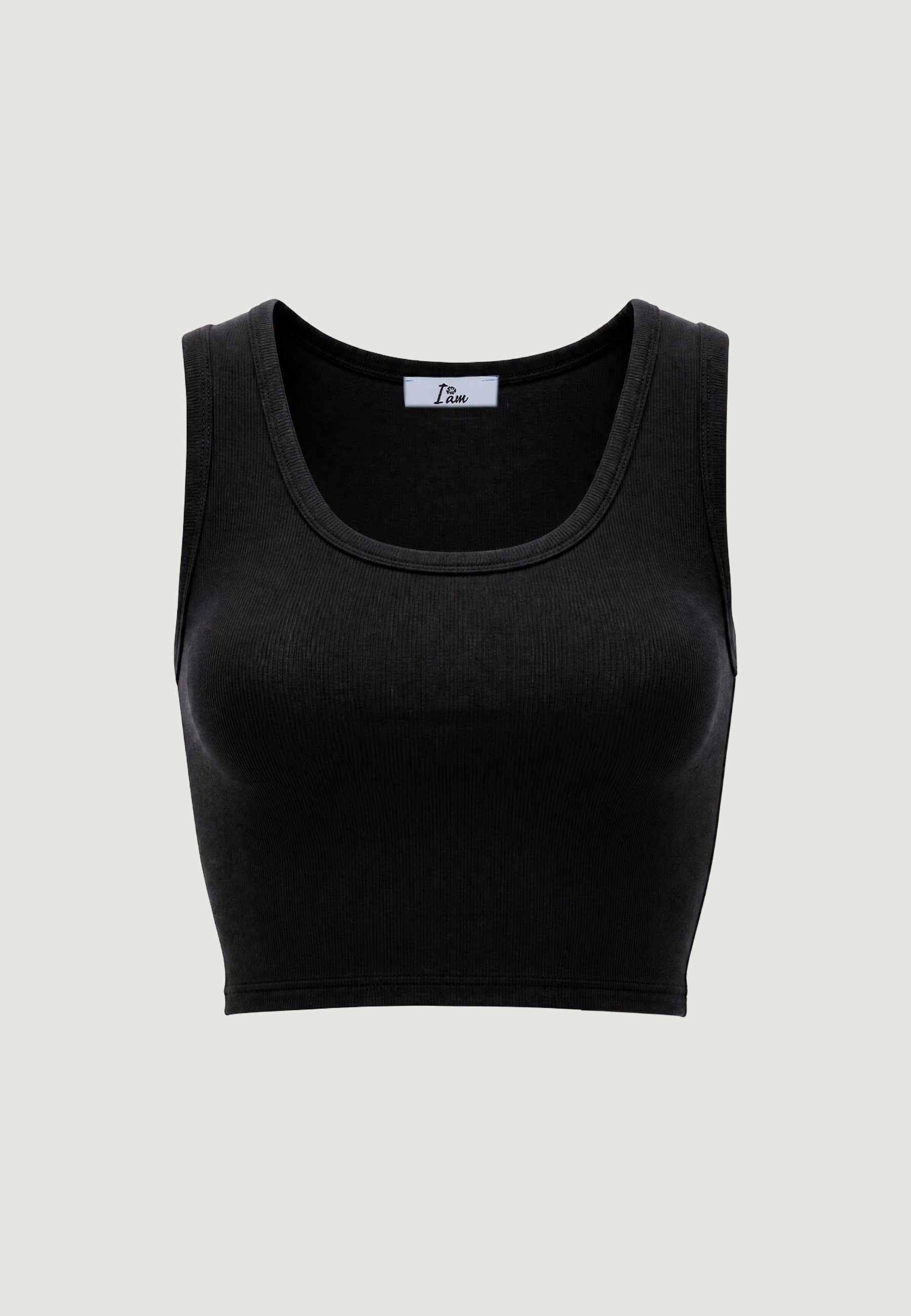 Top crop top basic 1947-3 Nero