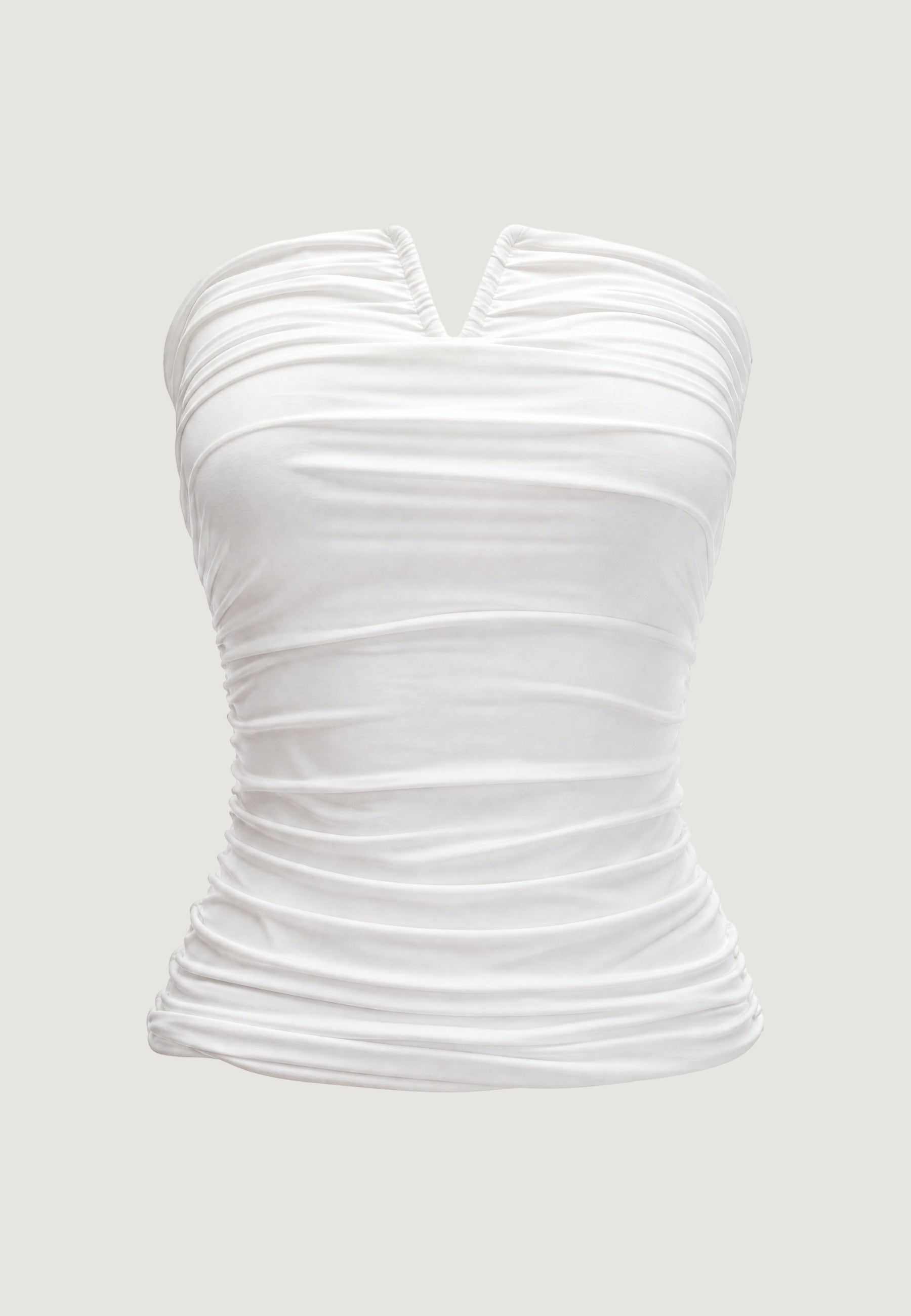 Top bustier con "v" metallo 1948-3 Bianco