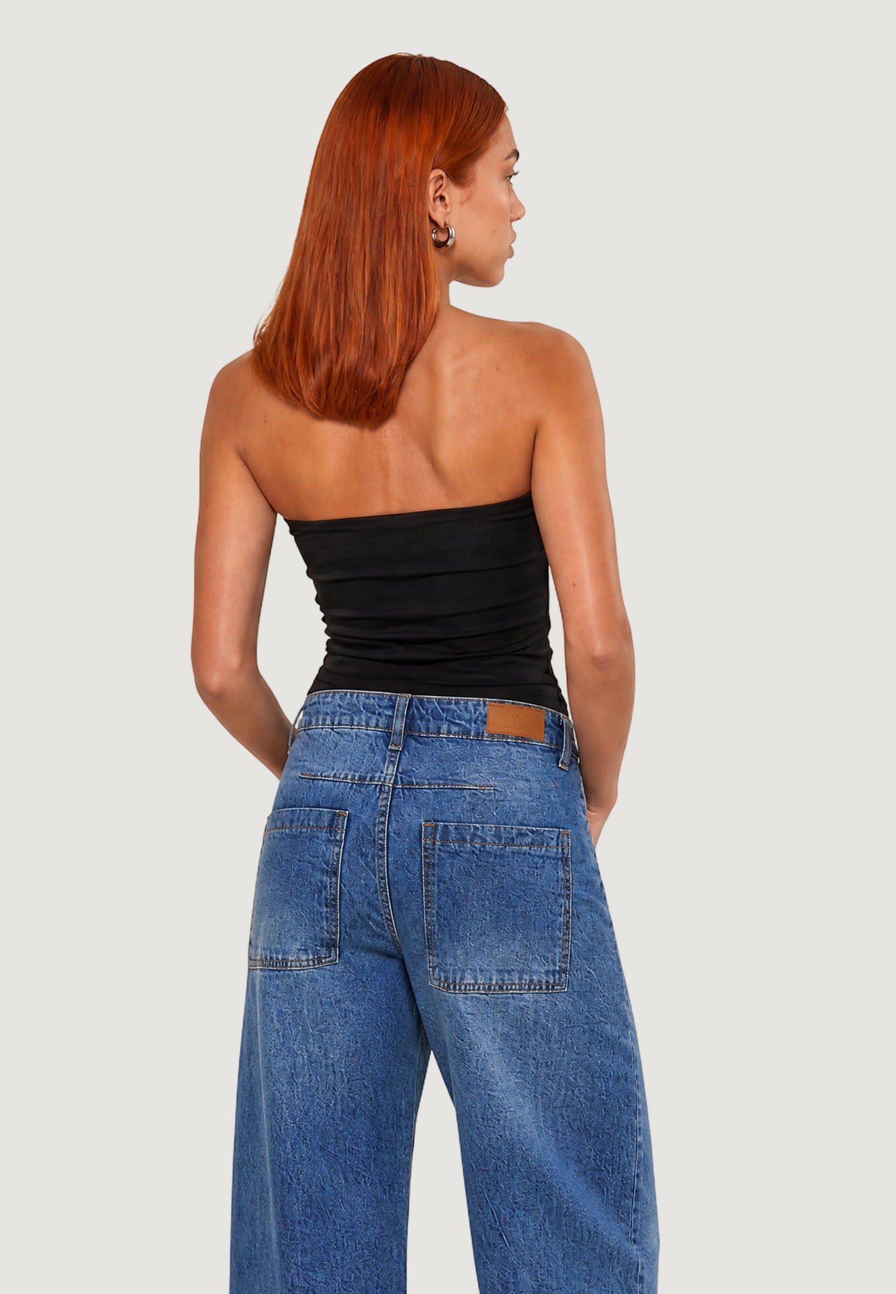 Top bustier con "v" metallo 1948-3 Nero