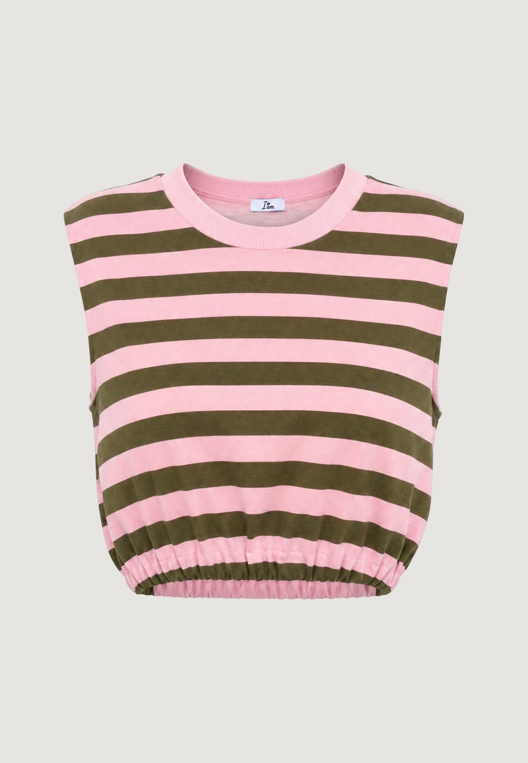 Top t-shirt palloncino 26038-2 Oliva, Rosa