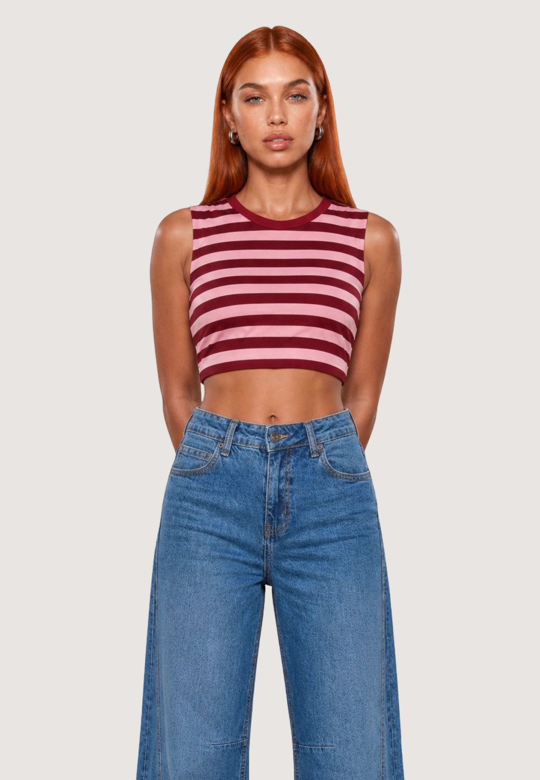 Top t-shirt palloncino 26038-2 Rosa, Vino