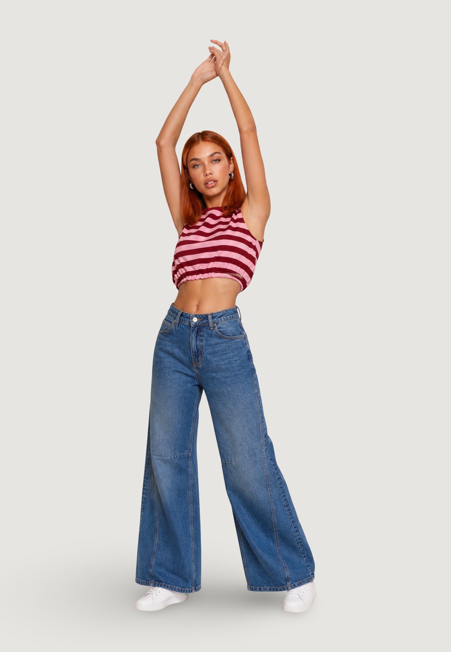 Top t-shirt palloncino 26038-2 Rosa, Vino