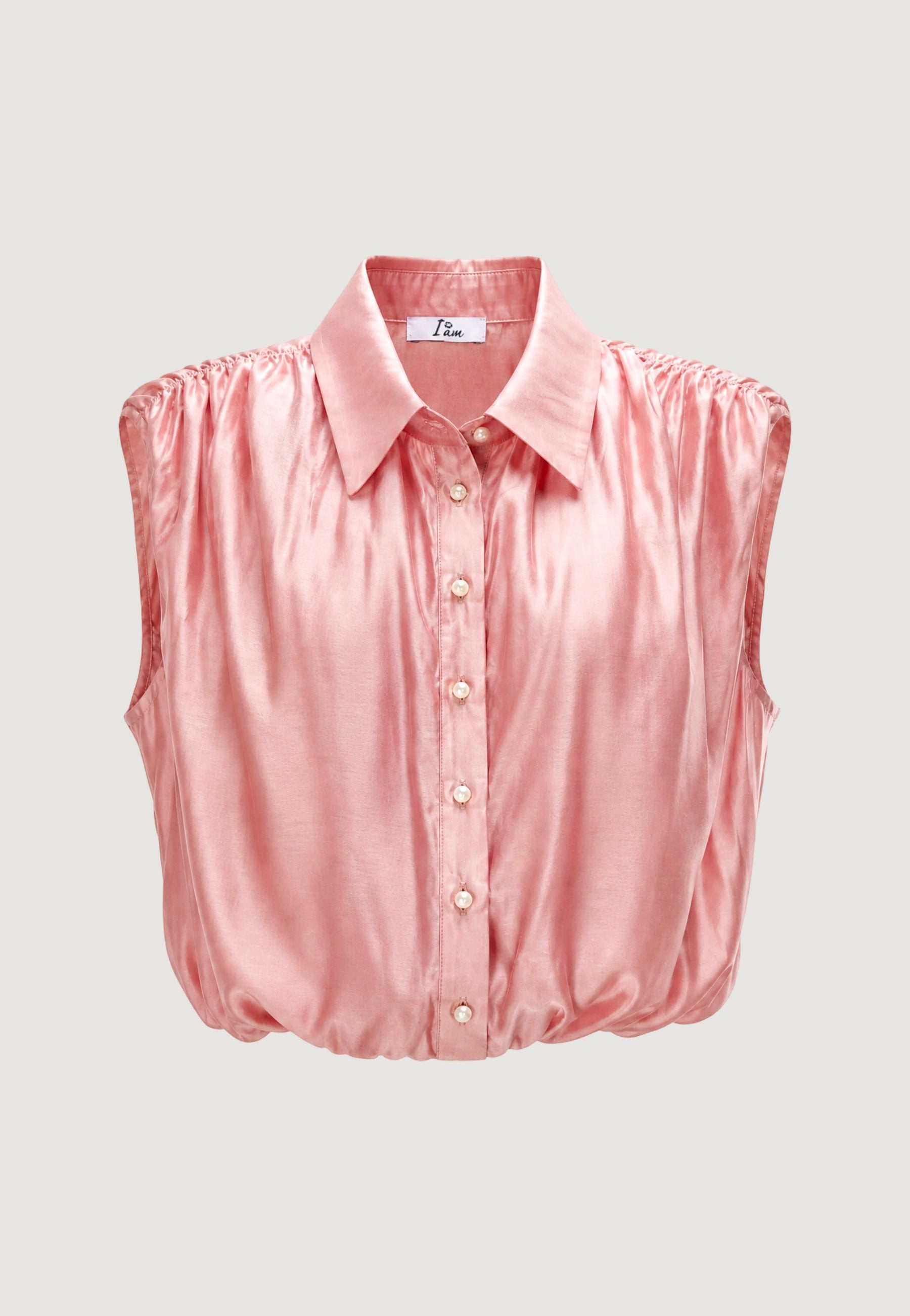Top camicia crop tencel viole 26104-2 Rosa