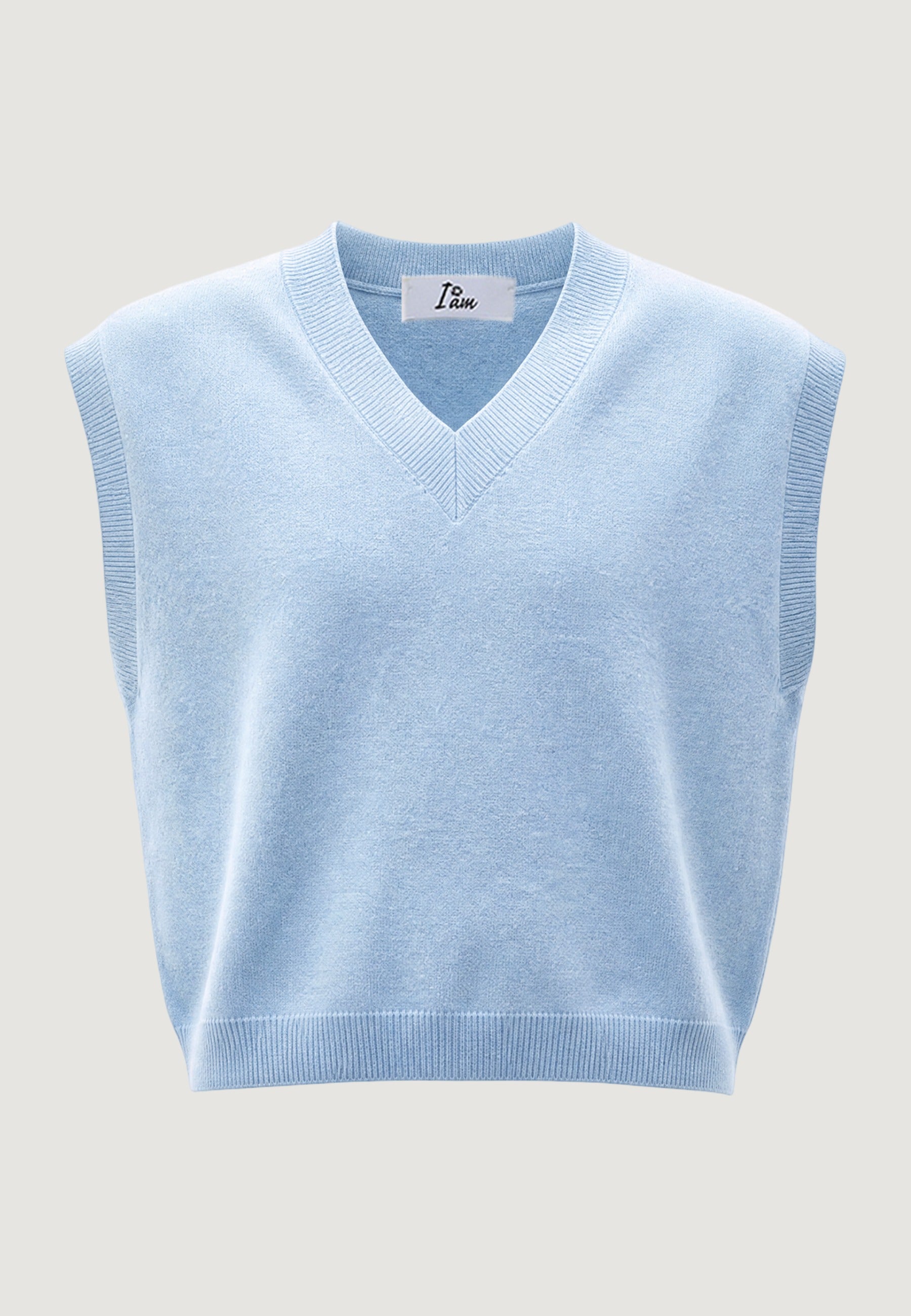 Top gilet scollo v 26236 Cielo