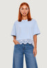 I Am T-shirt a Maniche Corte t-shirt con balza pizzo 26511-3 Giallino