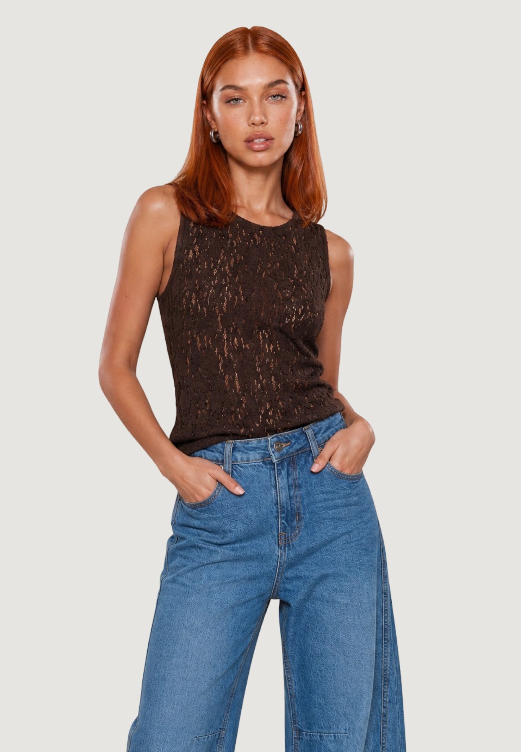 Top top in pizzo 26558-3 Moro