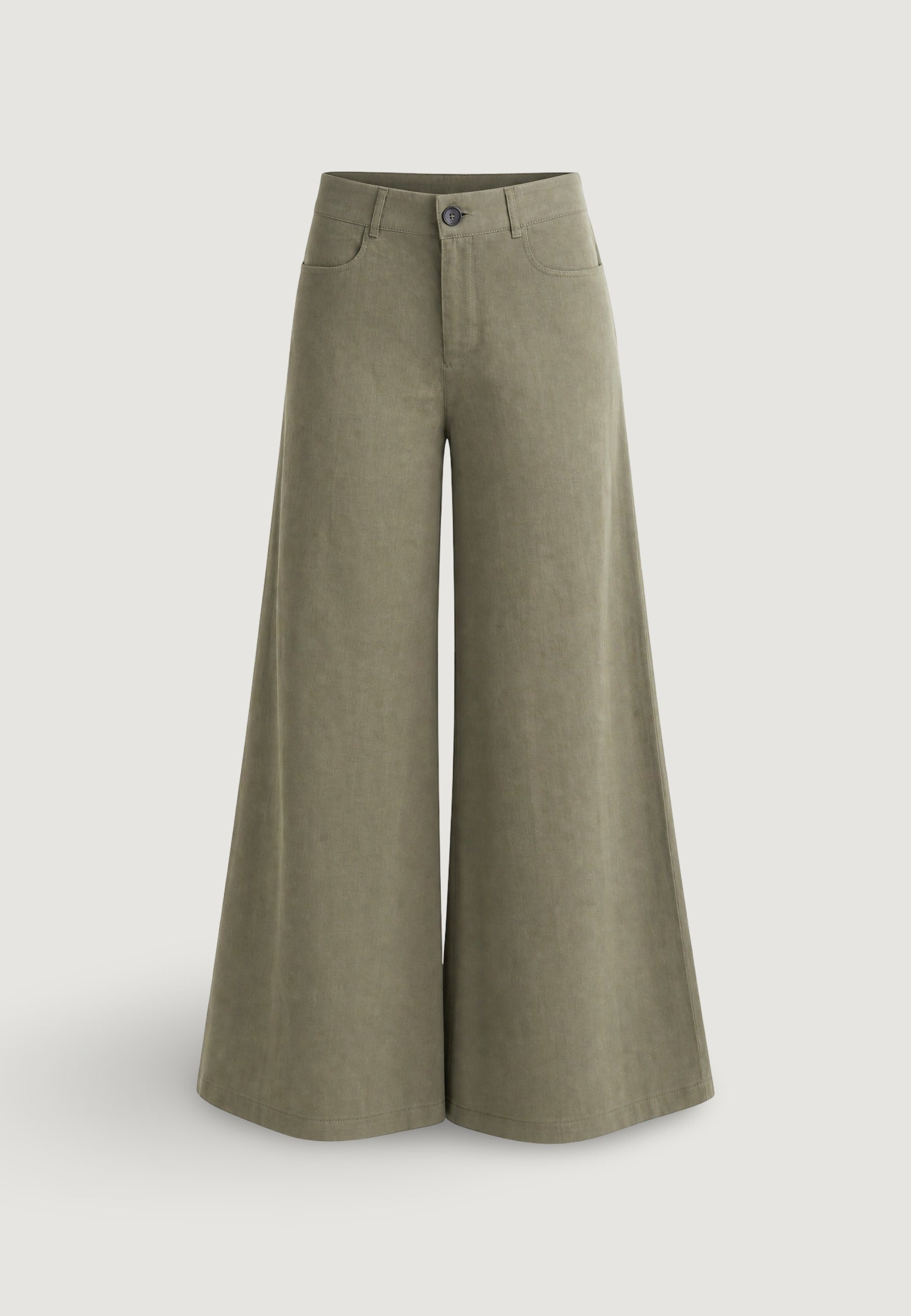 Pantaloni pant. palazzo tencel 30901-2 Militare