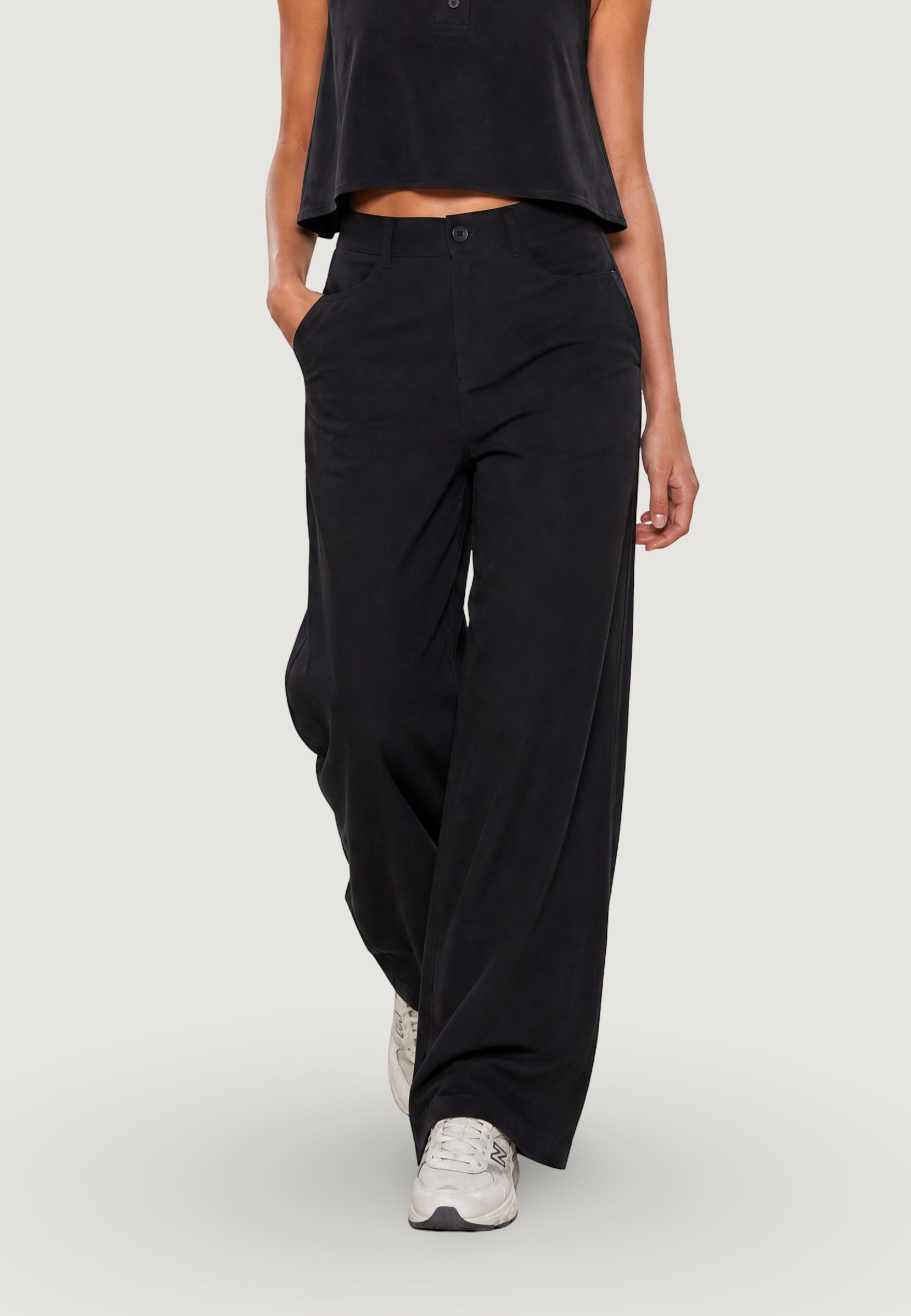 Pantaloni pant. palazzo tencel 30901-2 Nero
