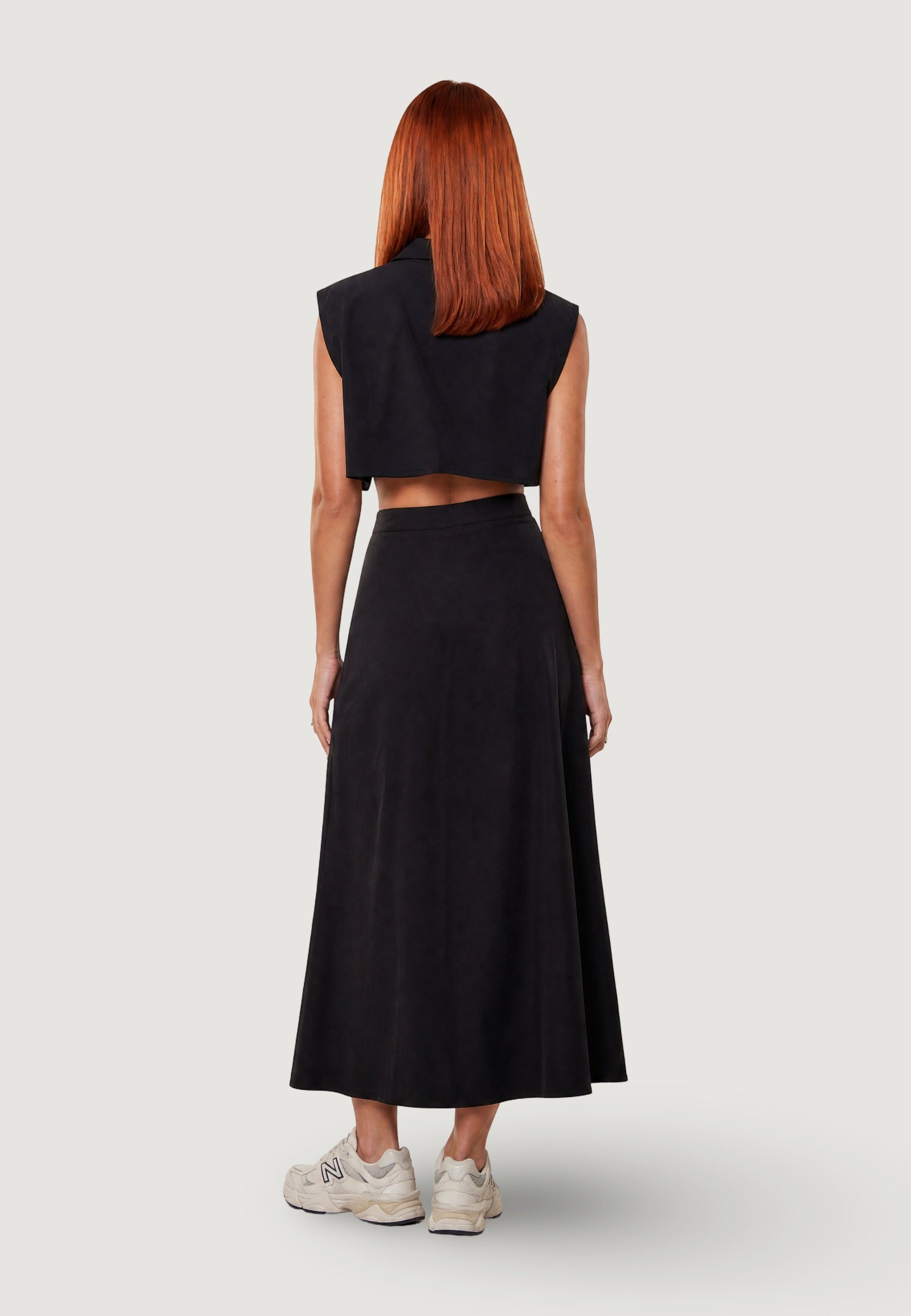 Camicia a Maniche Corte camicia crop tencel 30902-2 Nero