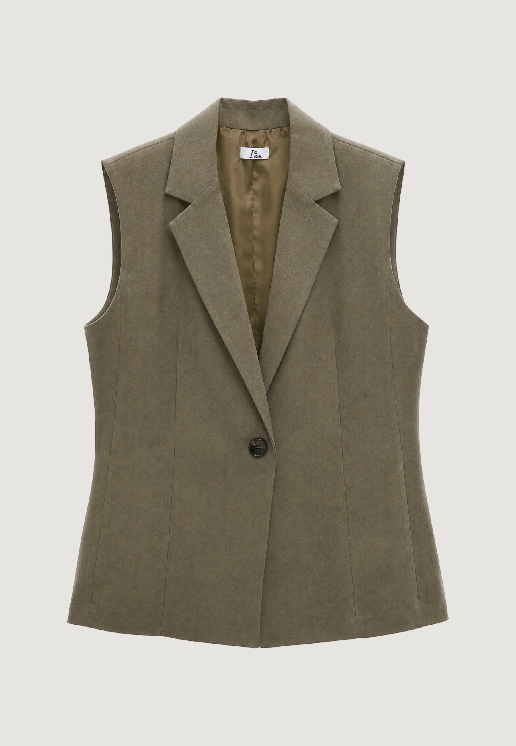 Gilet Elegante gilet tencel 30912-2 Militare