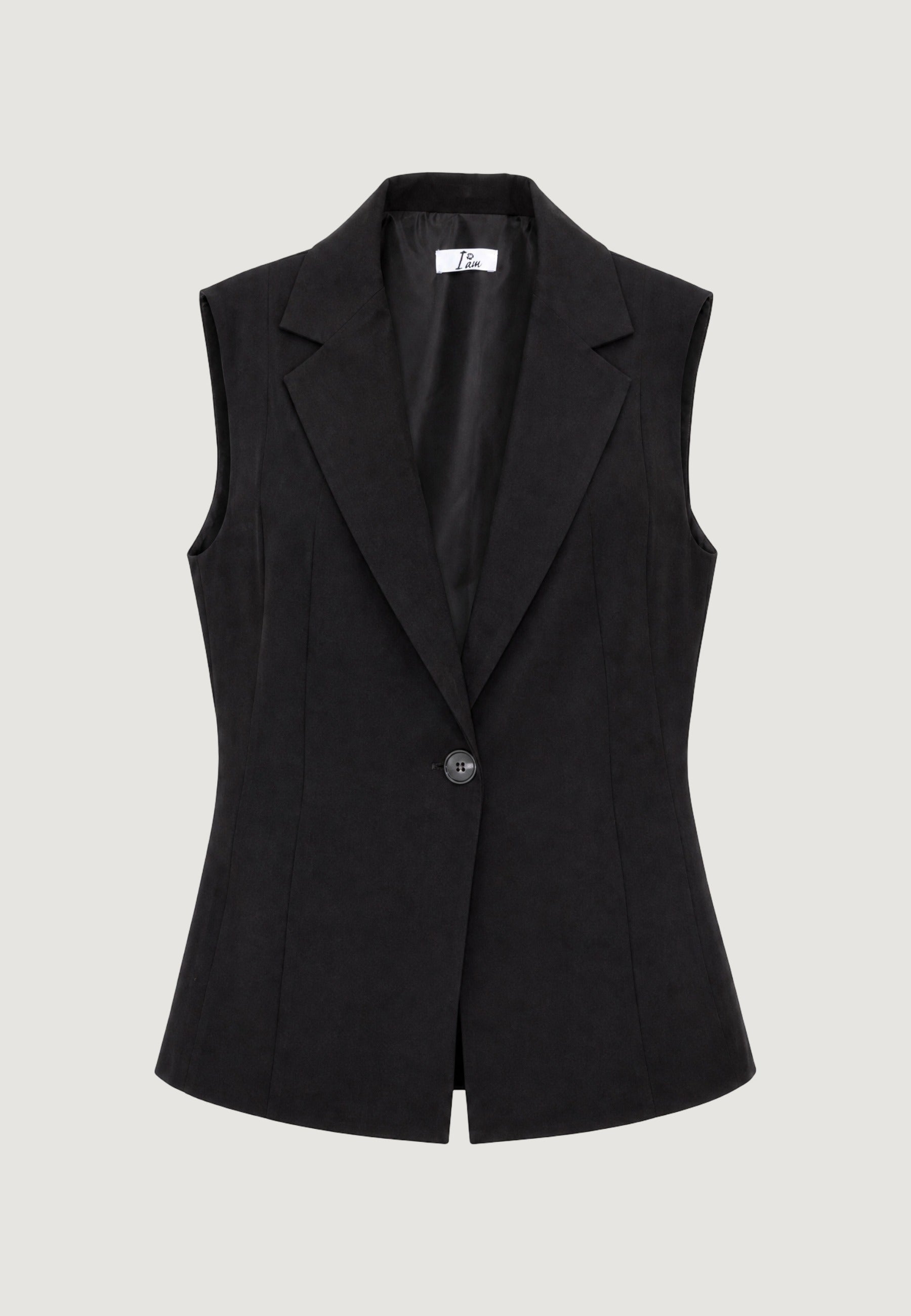 Gilet Elegante gilet tencel 30912-2 Nero
