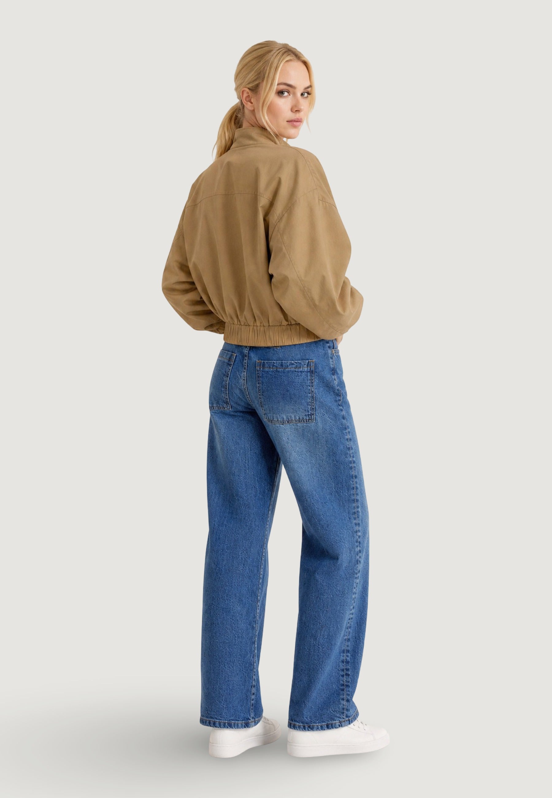 Giubbotto Bomber bomber con tasche 41768 Sabbia