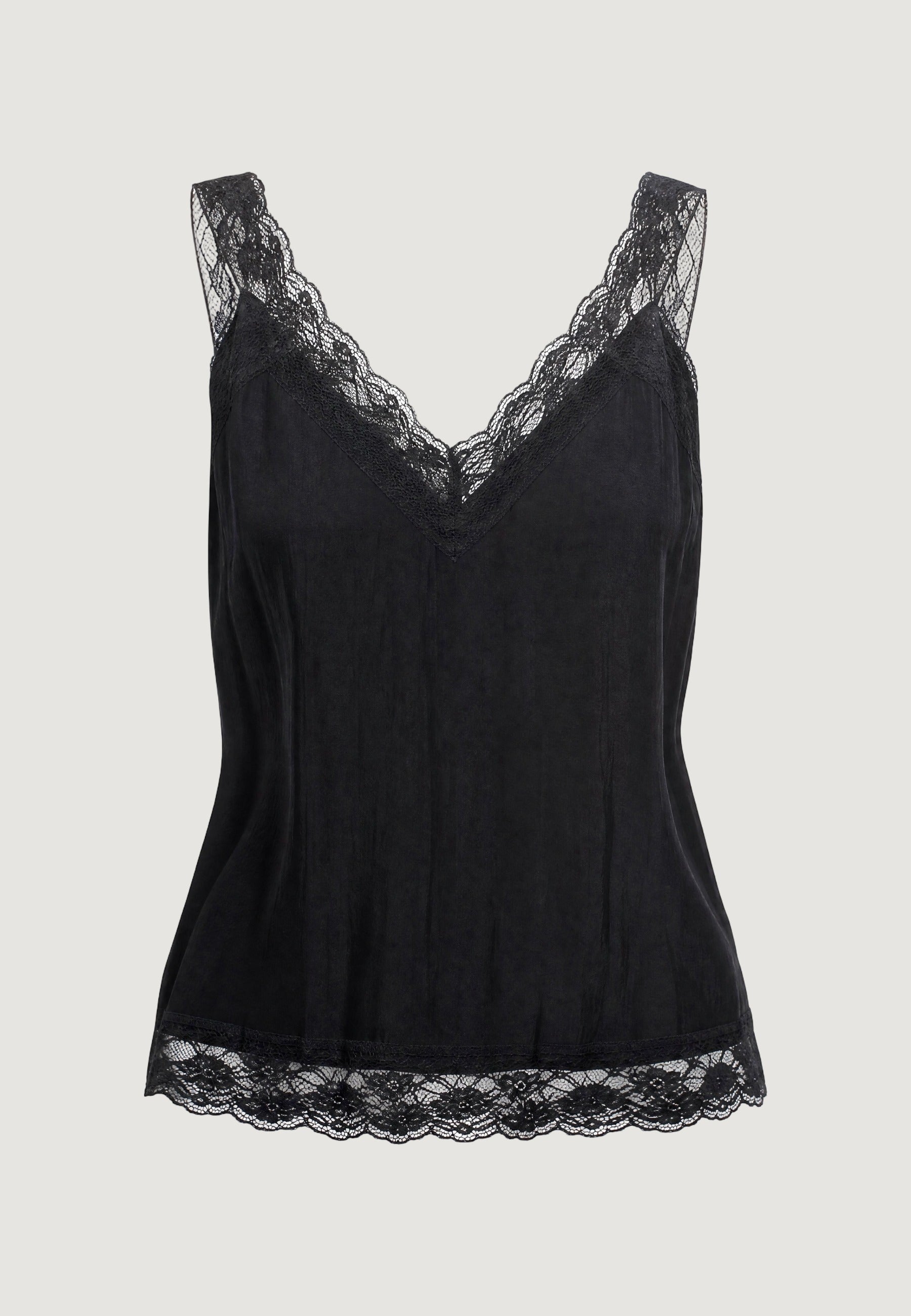 Top top crinkle + pizzo 53127-3 Cioccolato