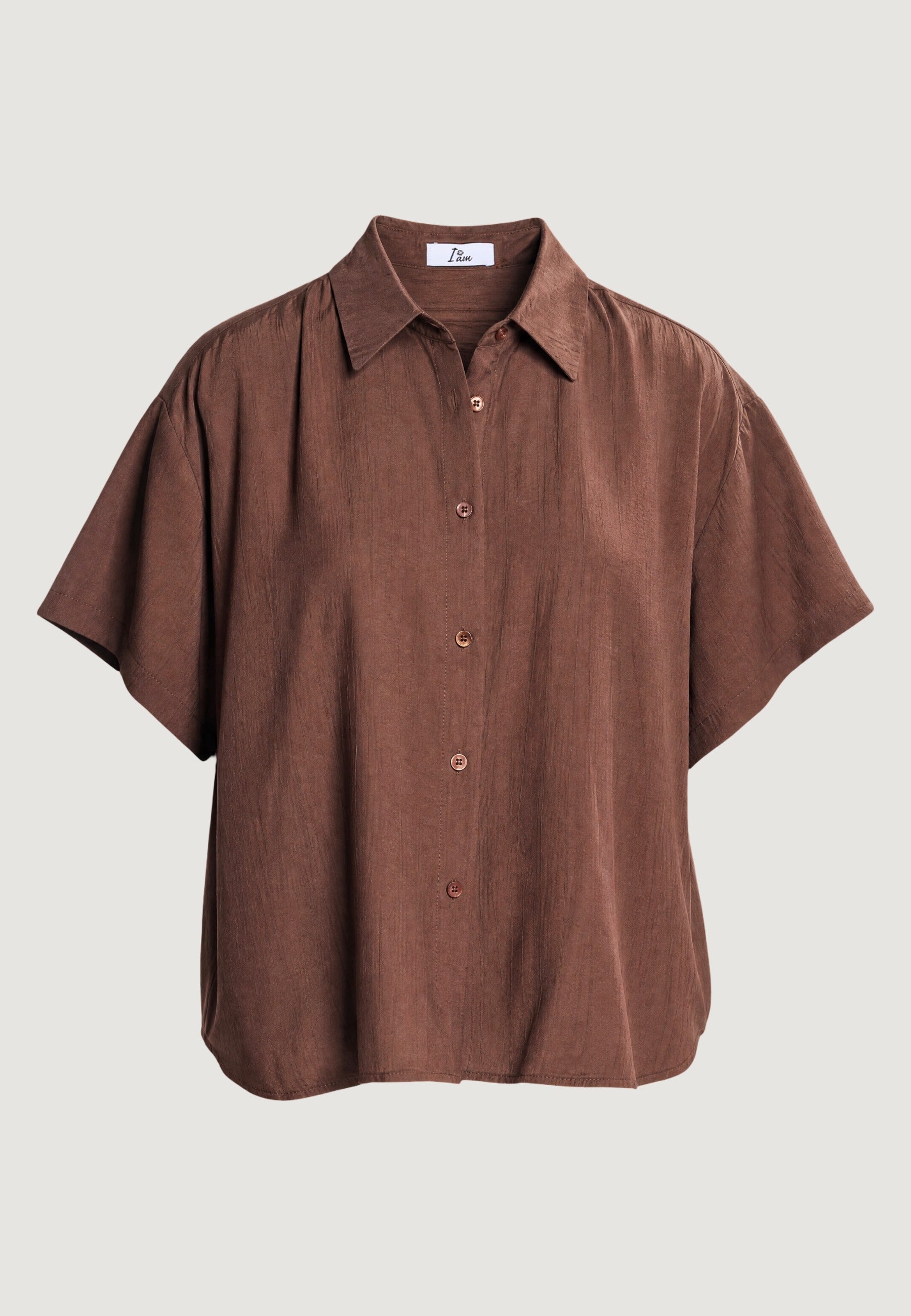 Camicia Overshirt camicia crinkle 53173-3 Cioccolato