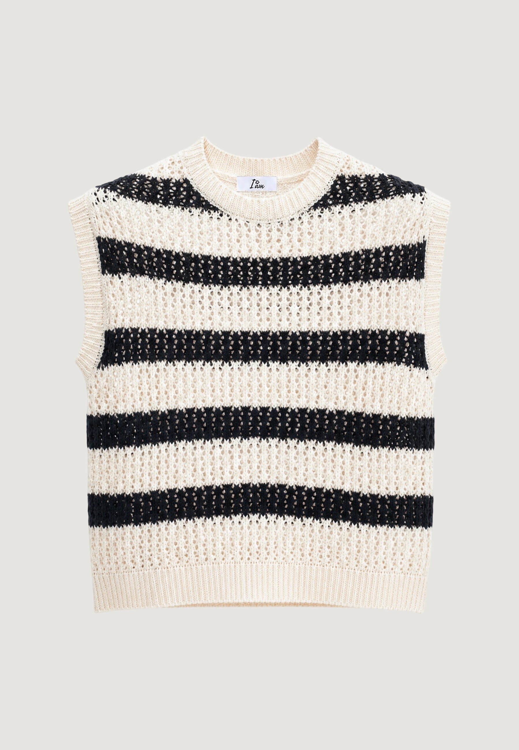 Top gilet riga crochet 6091-2 Panna, Beige