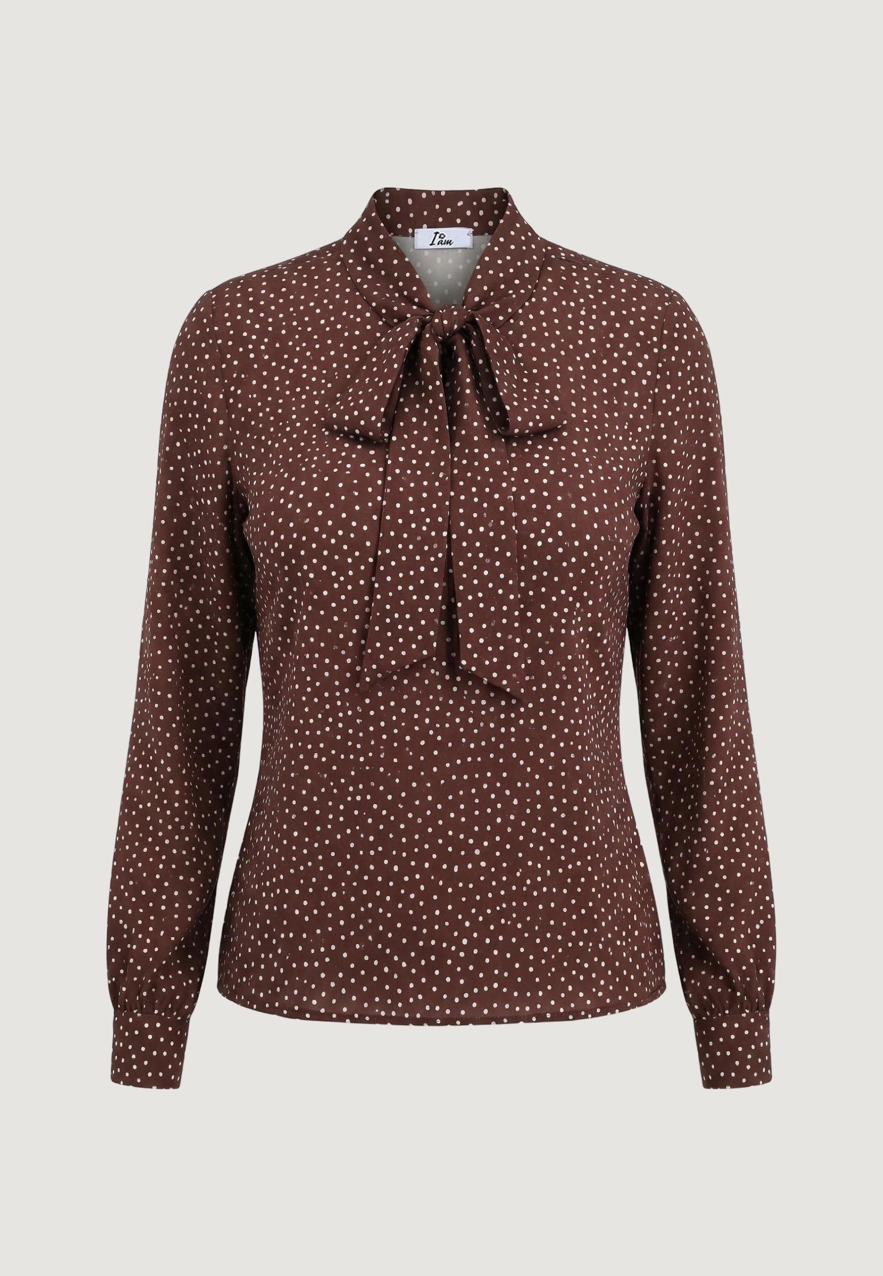 Blusa blusa doppia georgette con cravattino 9060 Moro
