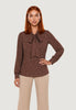 I Am Blusa blusa doppia georgette con cravattino 9060 Panna