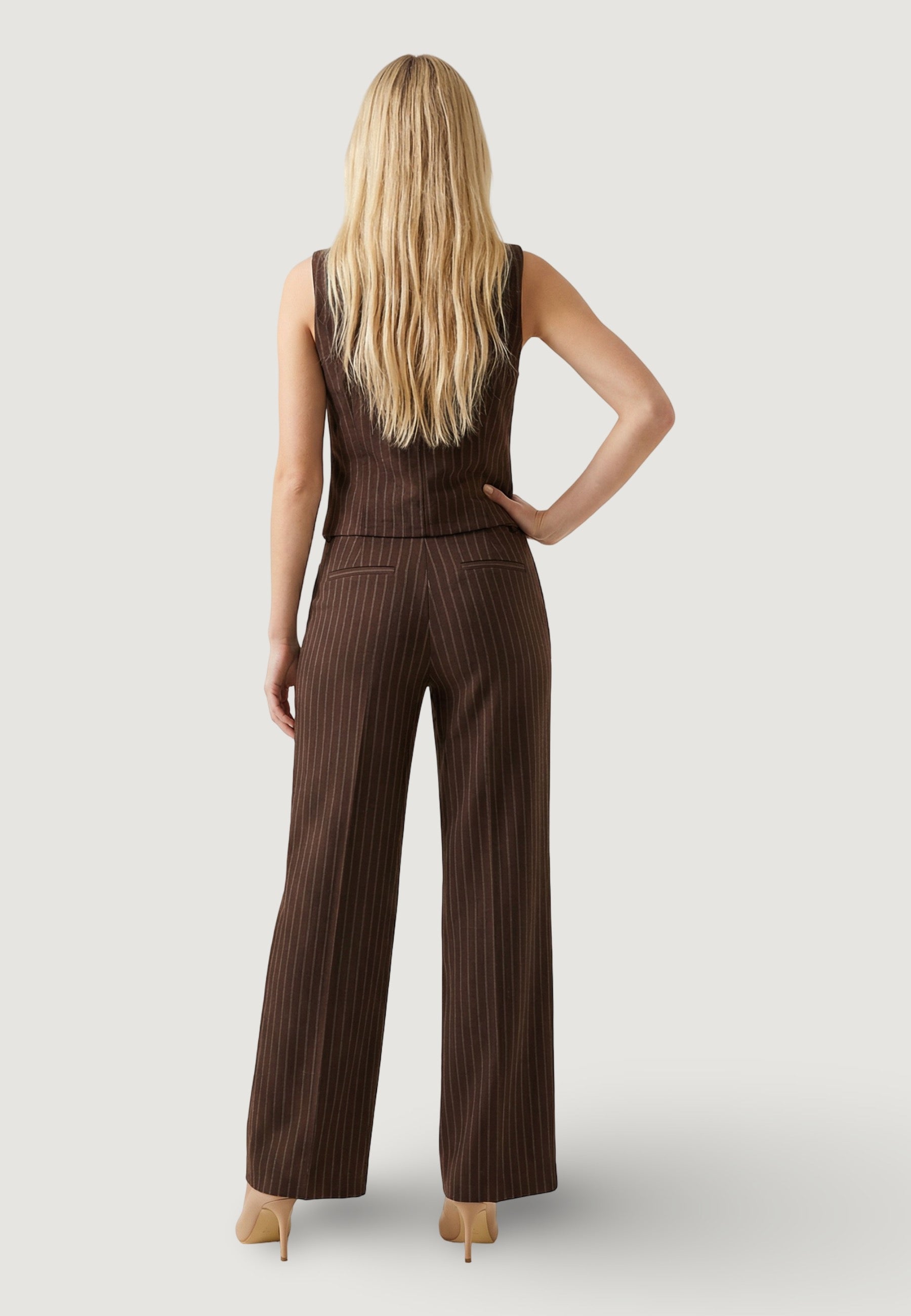 Gilet Elegante gilet gessato lurex 95105 Cacao