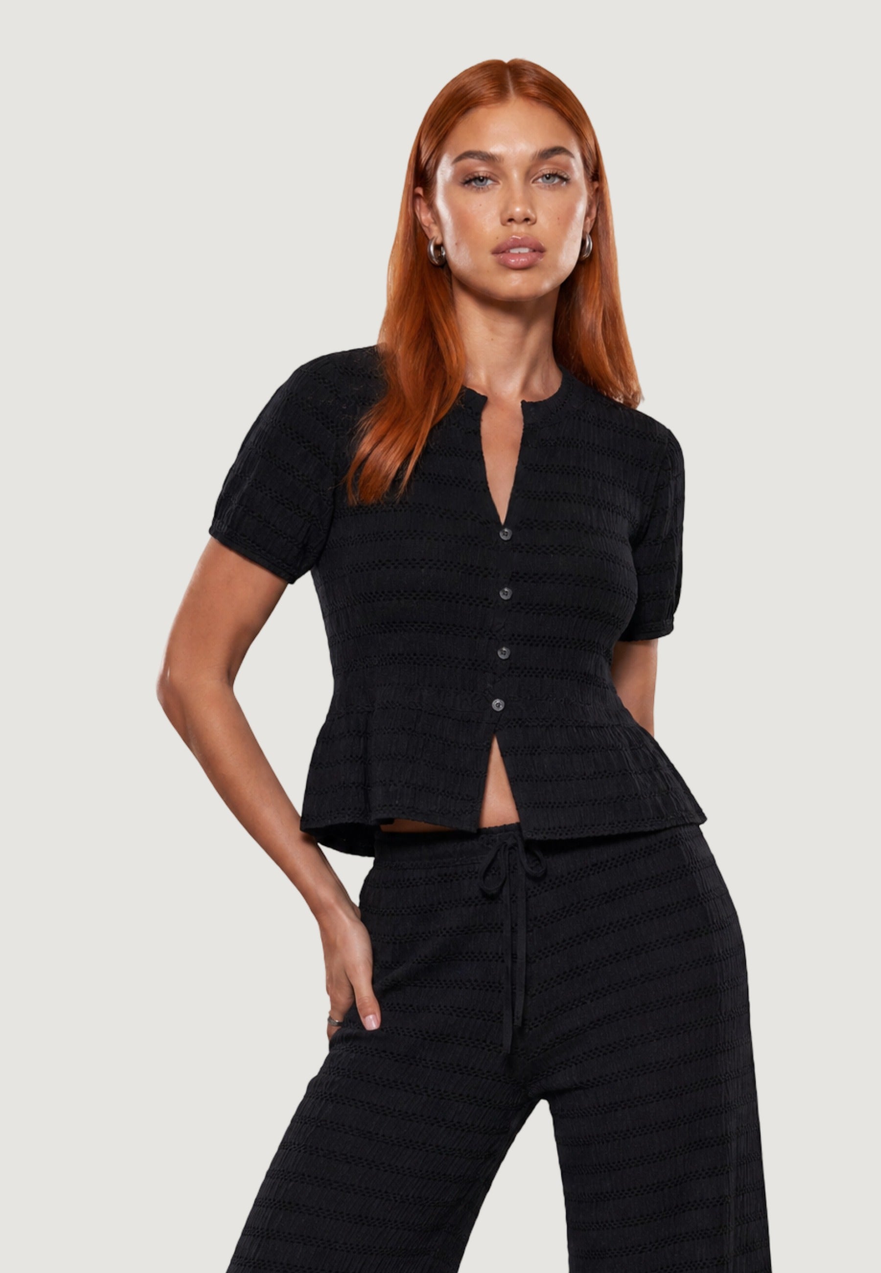 Top top groffrato 95177-3 Nero