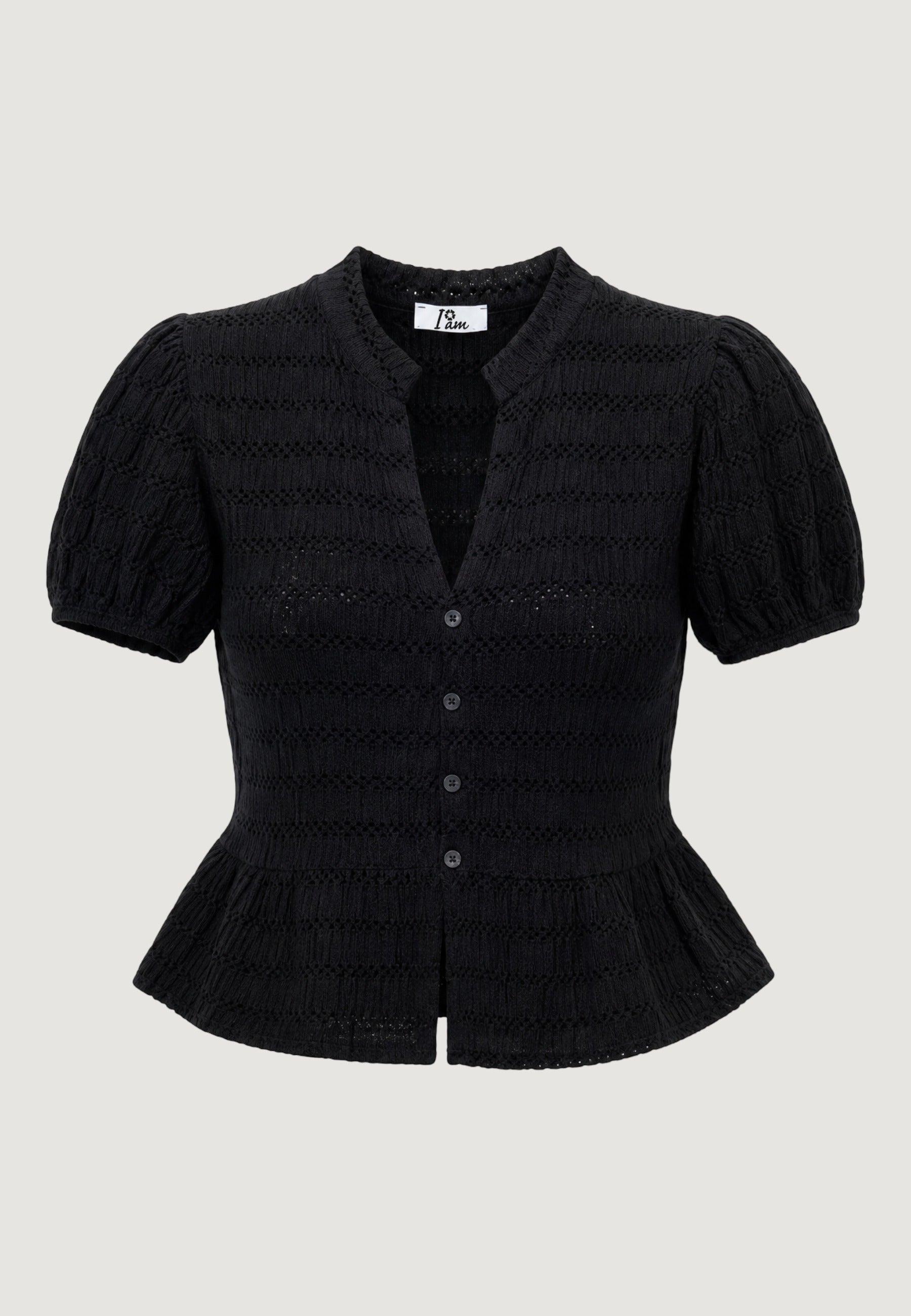 Top top groffrato 95177-3 Nero