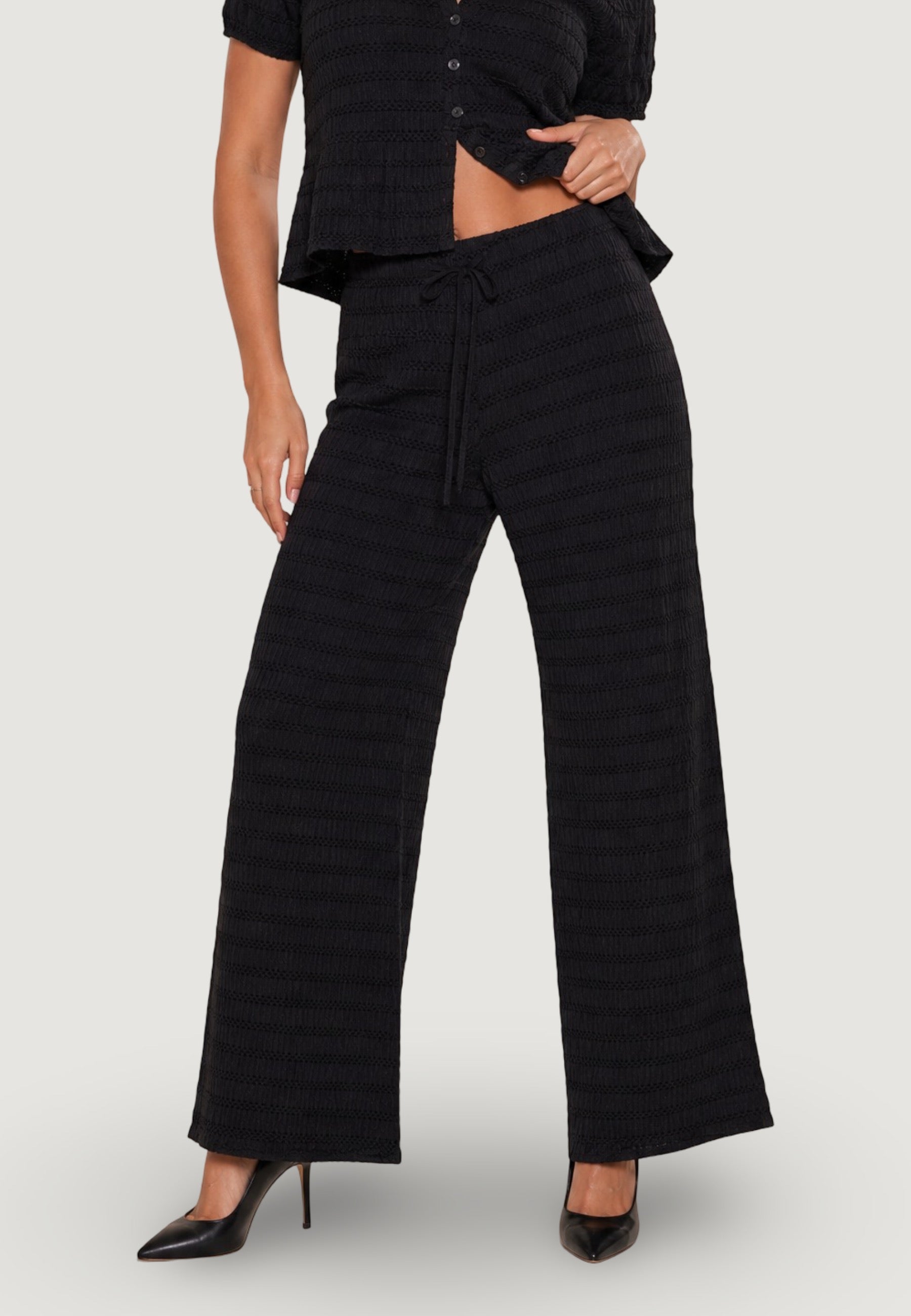 Pantaloni pentalone goffrato 95178-3 Nero