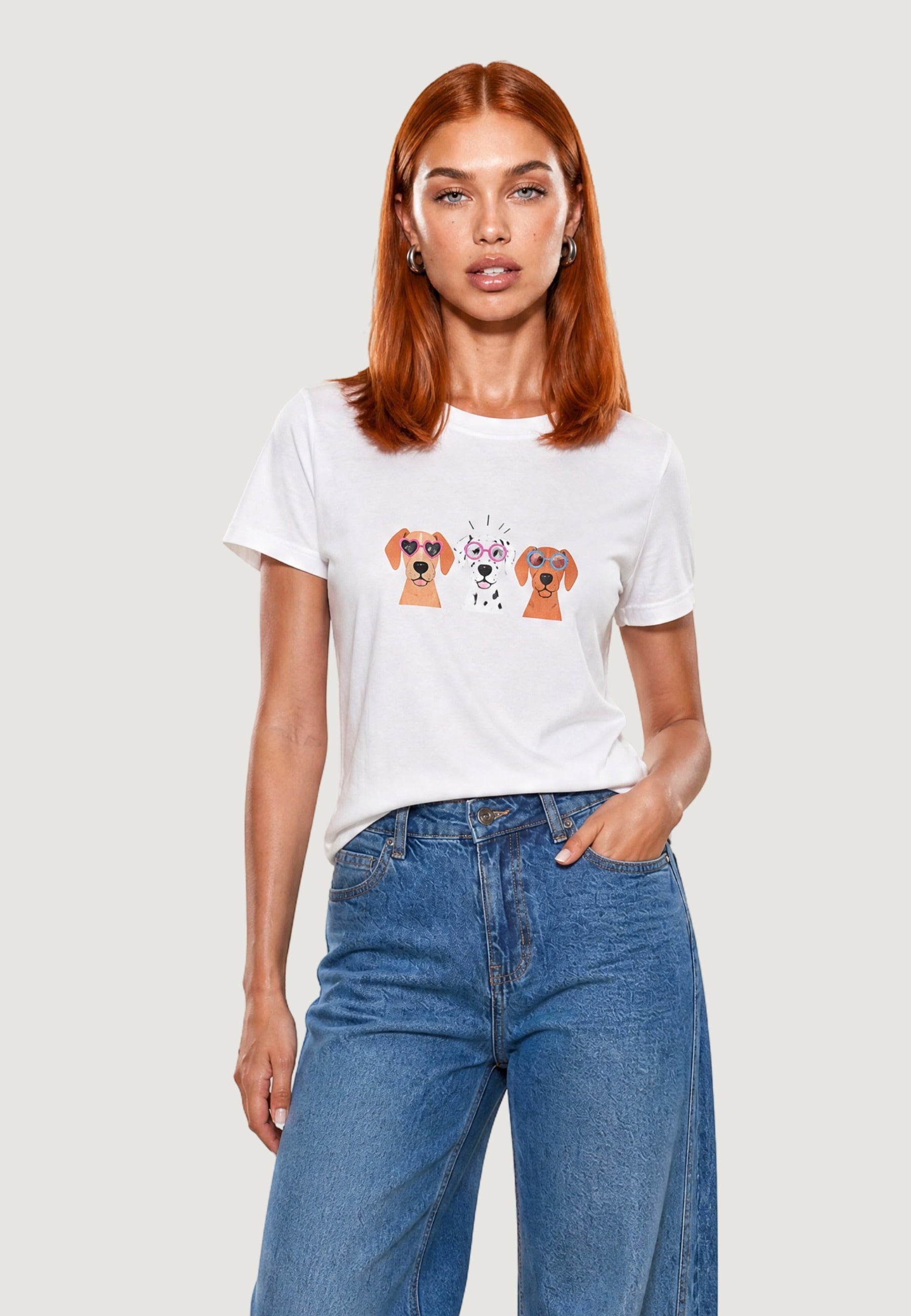 T-shirt a Maniche Corte CAGNOLINI Bianco