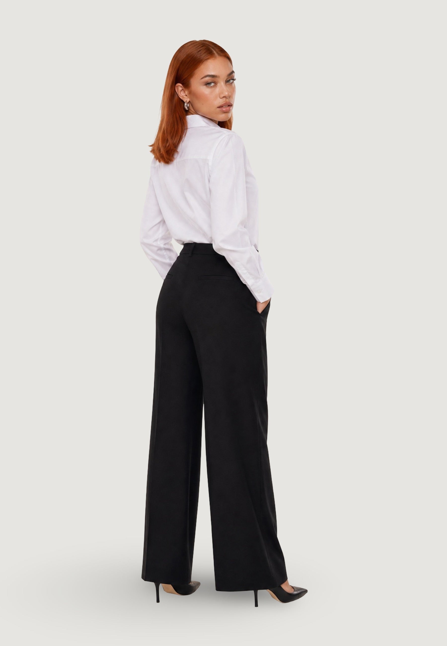 Pantaloni pantalone liscio cady PE26031 Nero