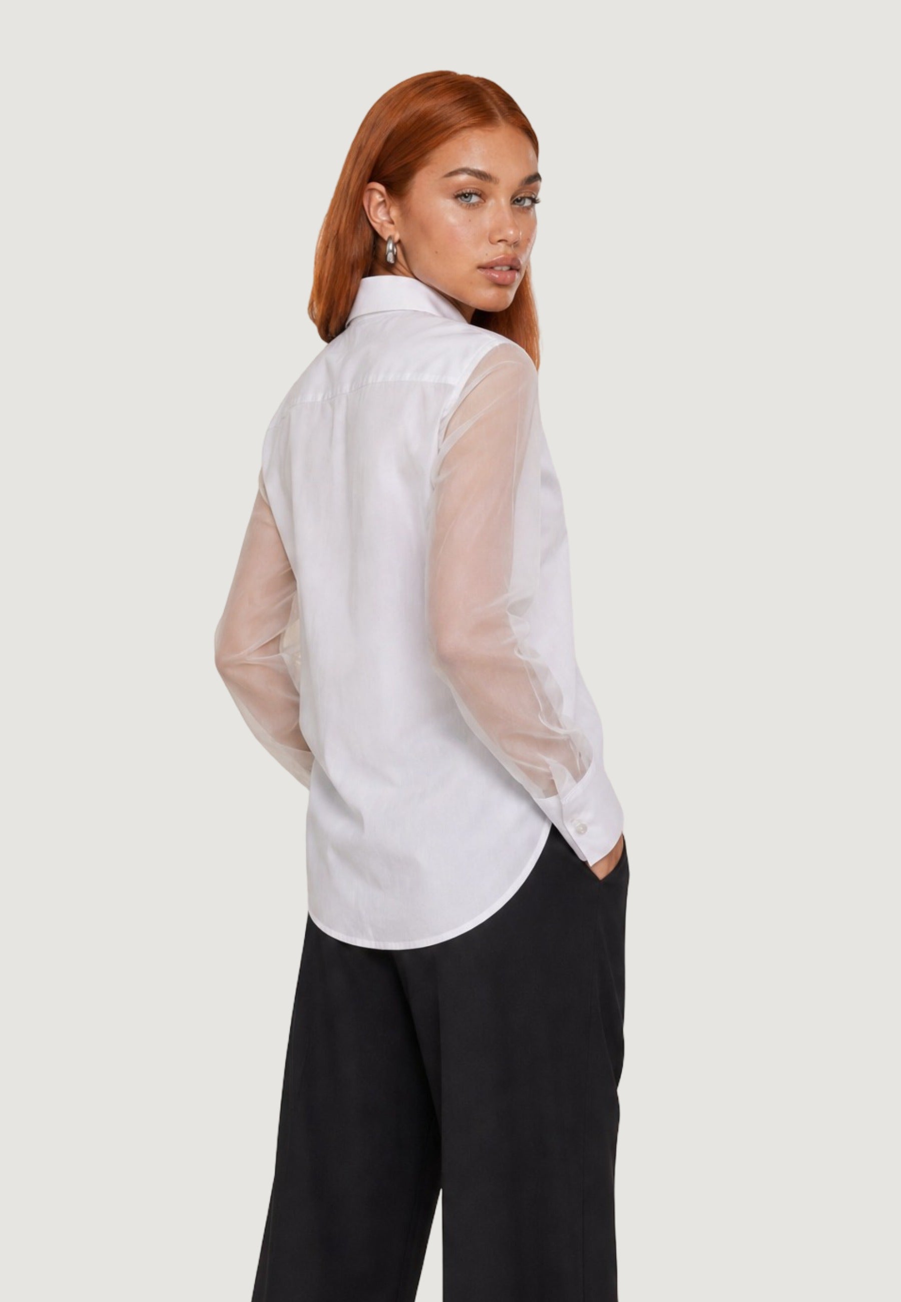 Camicia a Maniche Lunghe camicia c/sprone mussola PE26038 Bianco