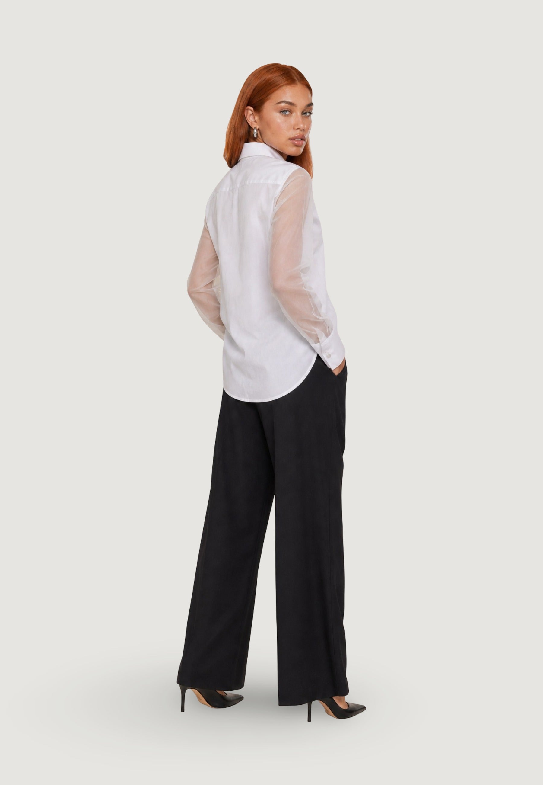 Camicia a Maniche Lunghe camicia c/sprone mussola PE26038 Bianco