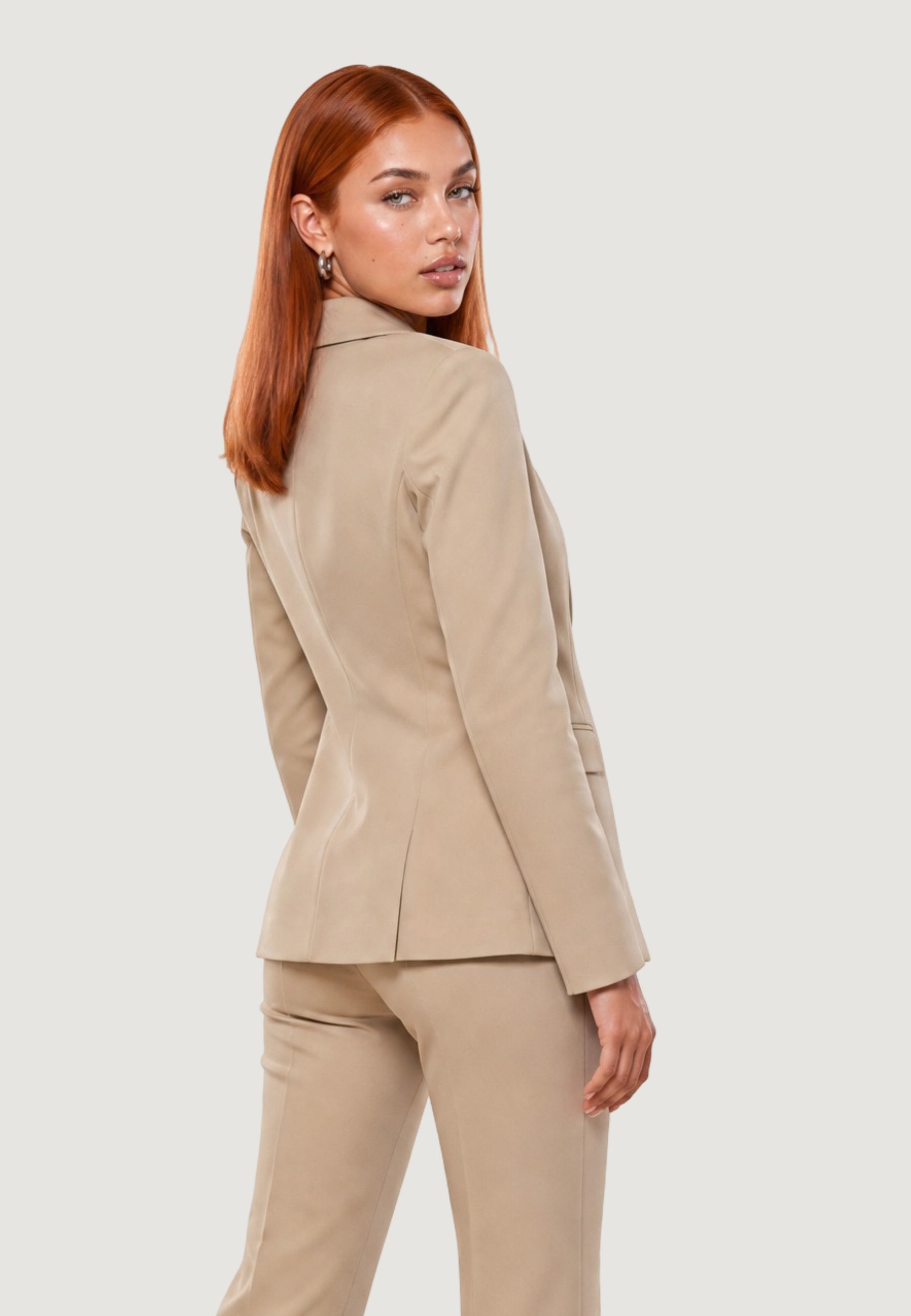 Giacca giacca doppio petto tess. scuba PE26075 Beige