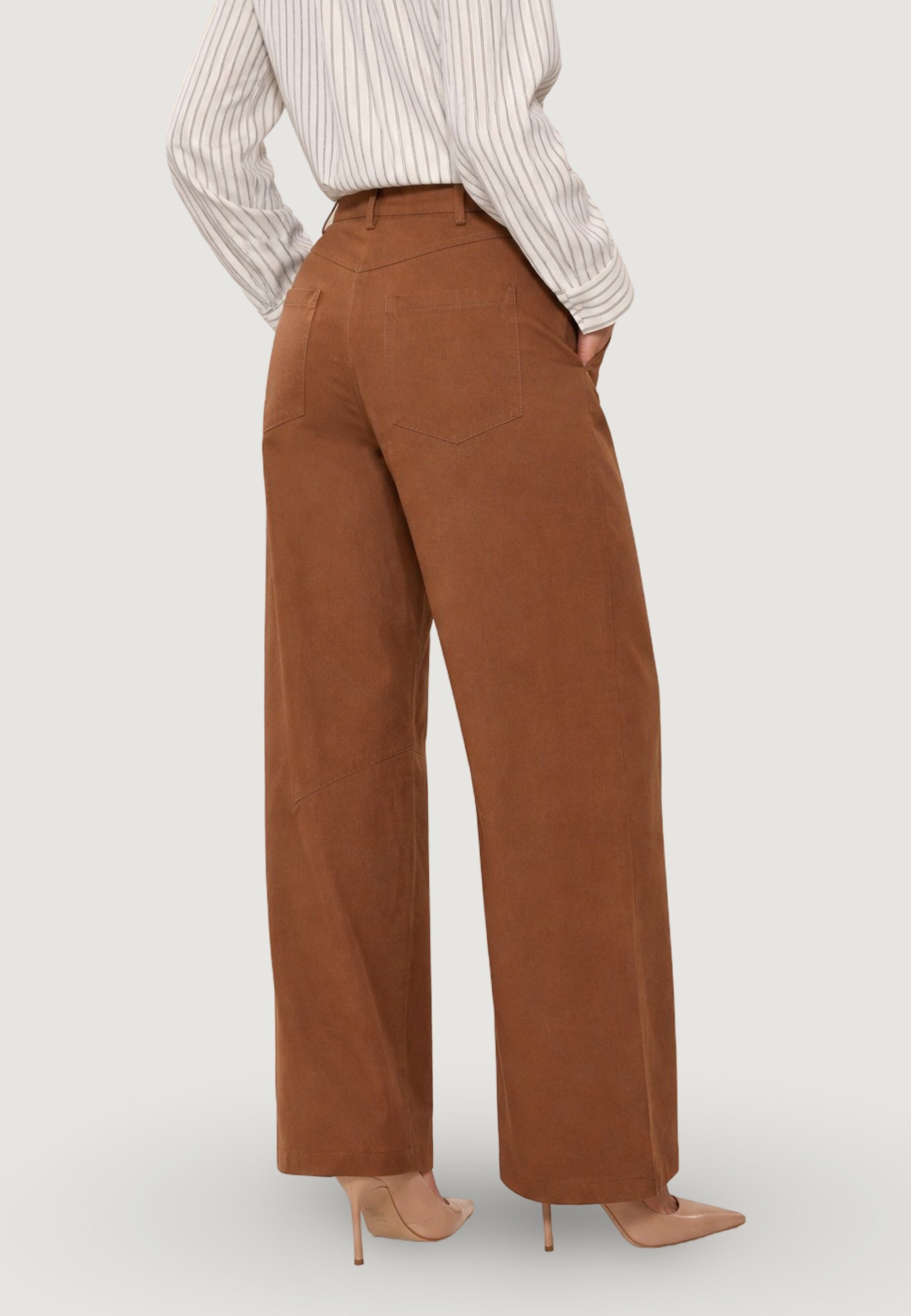 Pantaloni pantalone barrell gabardine PE26085 Tabacco