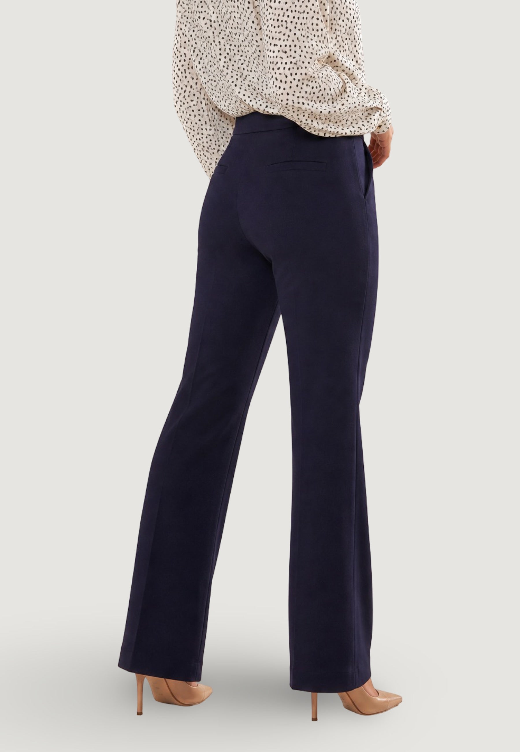 Pantaloni pantalone flare tess. scuba PE26100 Blu