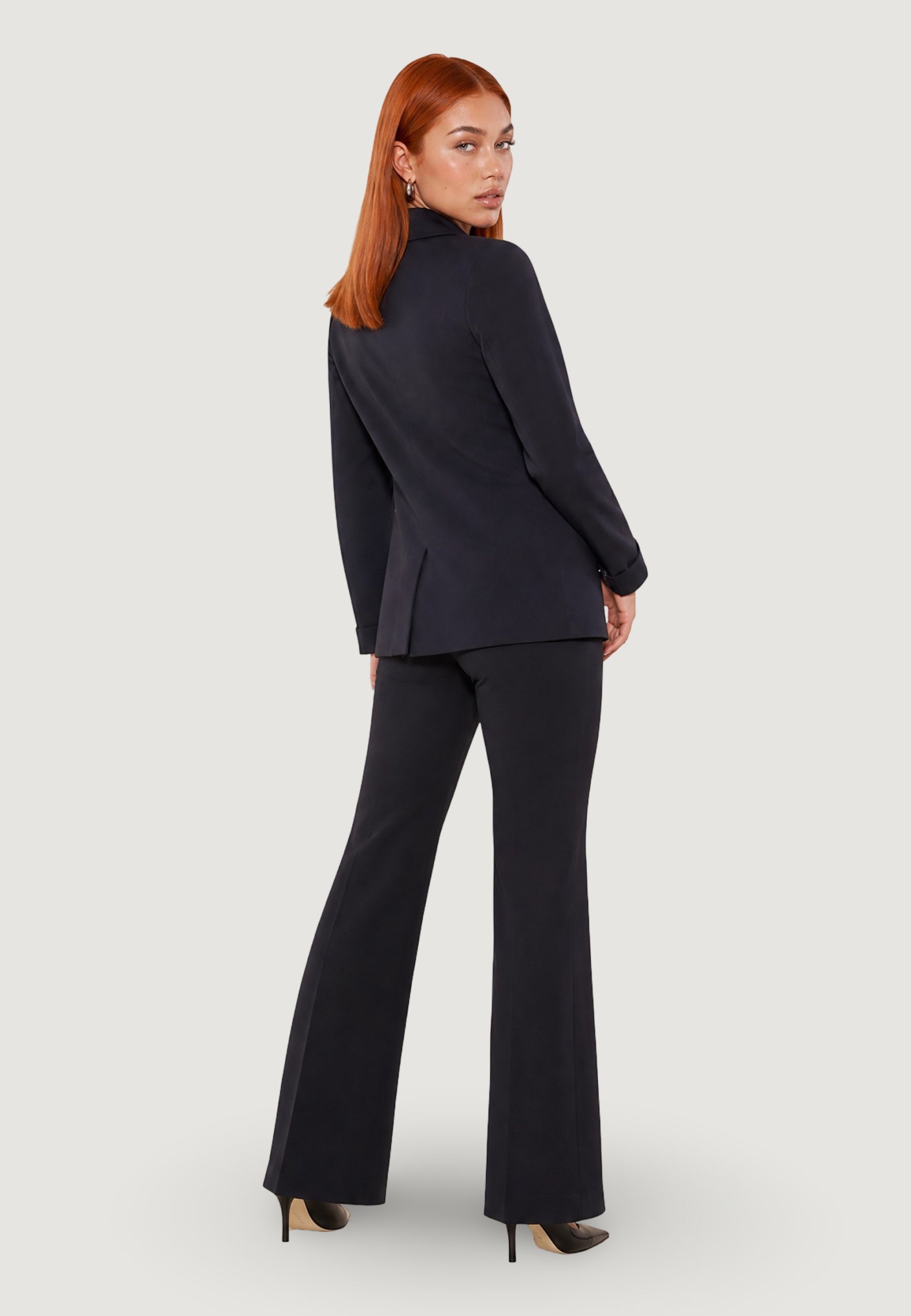Pantaloni pantalone flare tess. scuba PE26100 Nero