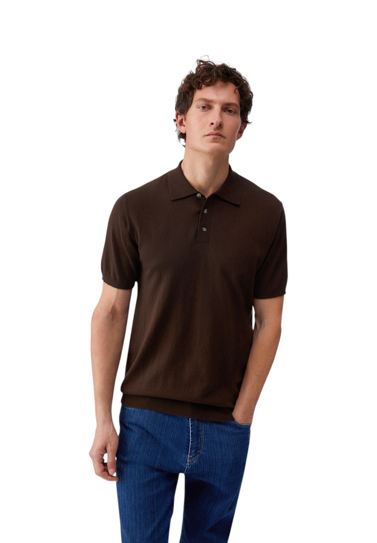 Polo Jersey Polocotseta QA6071 Plain Chocolate