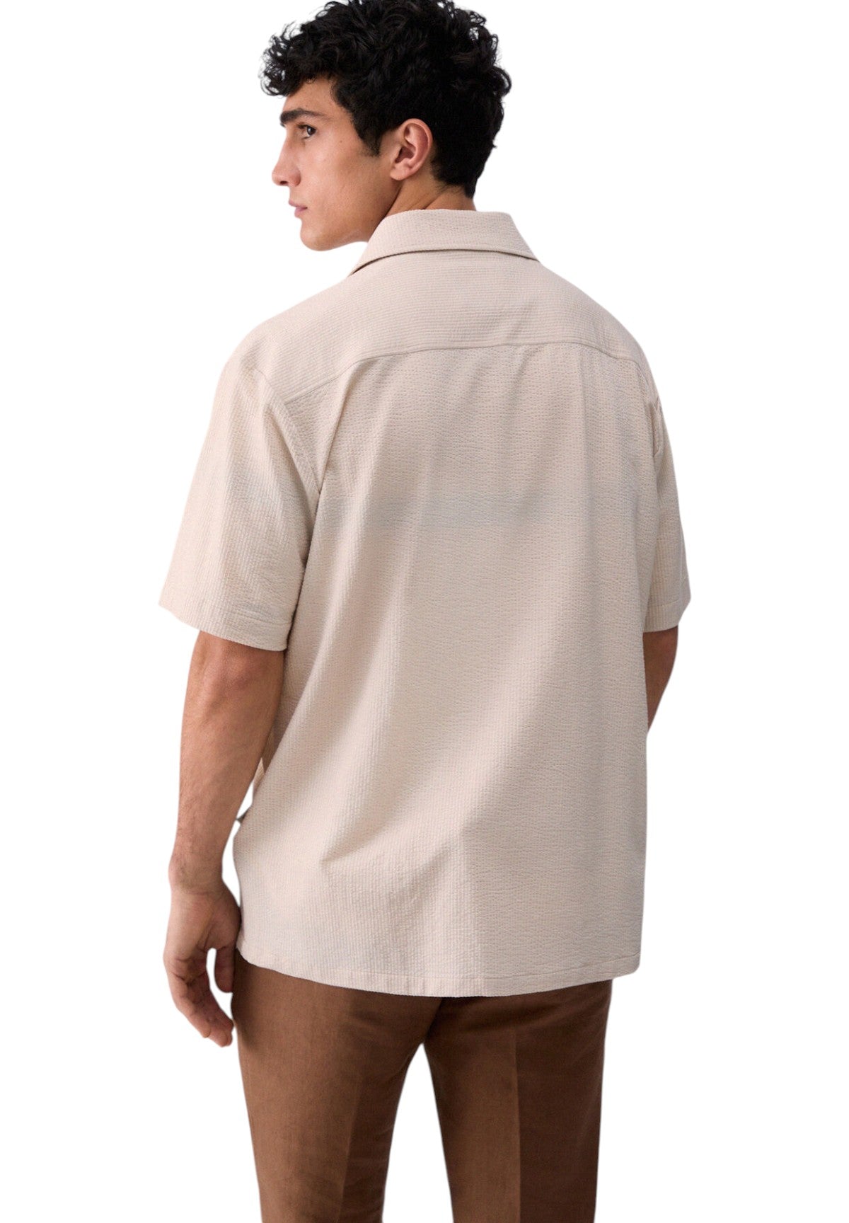 Camicia a Maniche Corte QA6268 Light Rainy Day