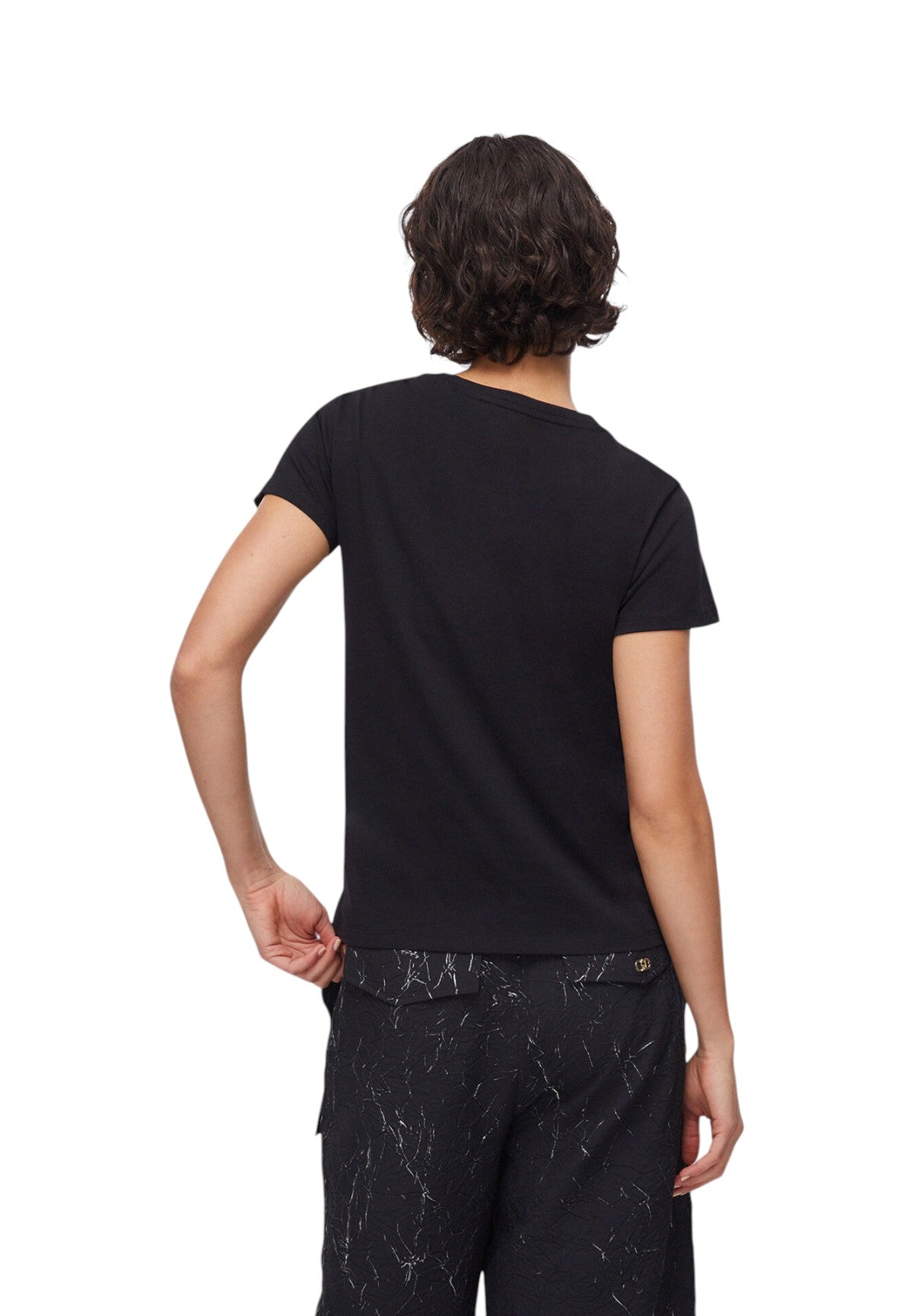 T-shirt a Maniche Corte TA6056 Nero, Liujo