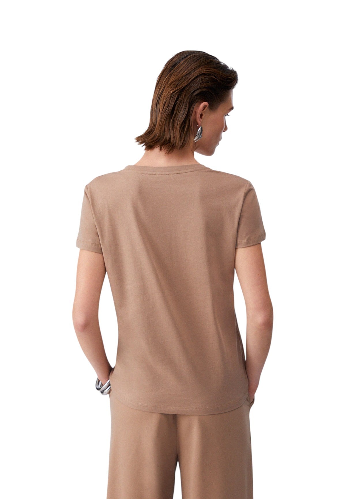 T-shirt a Maniche Corte TA6057 Almond, Liujo Washed