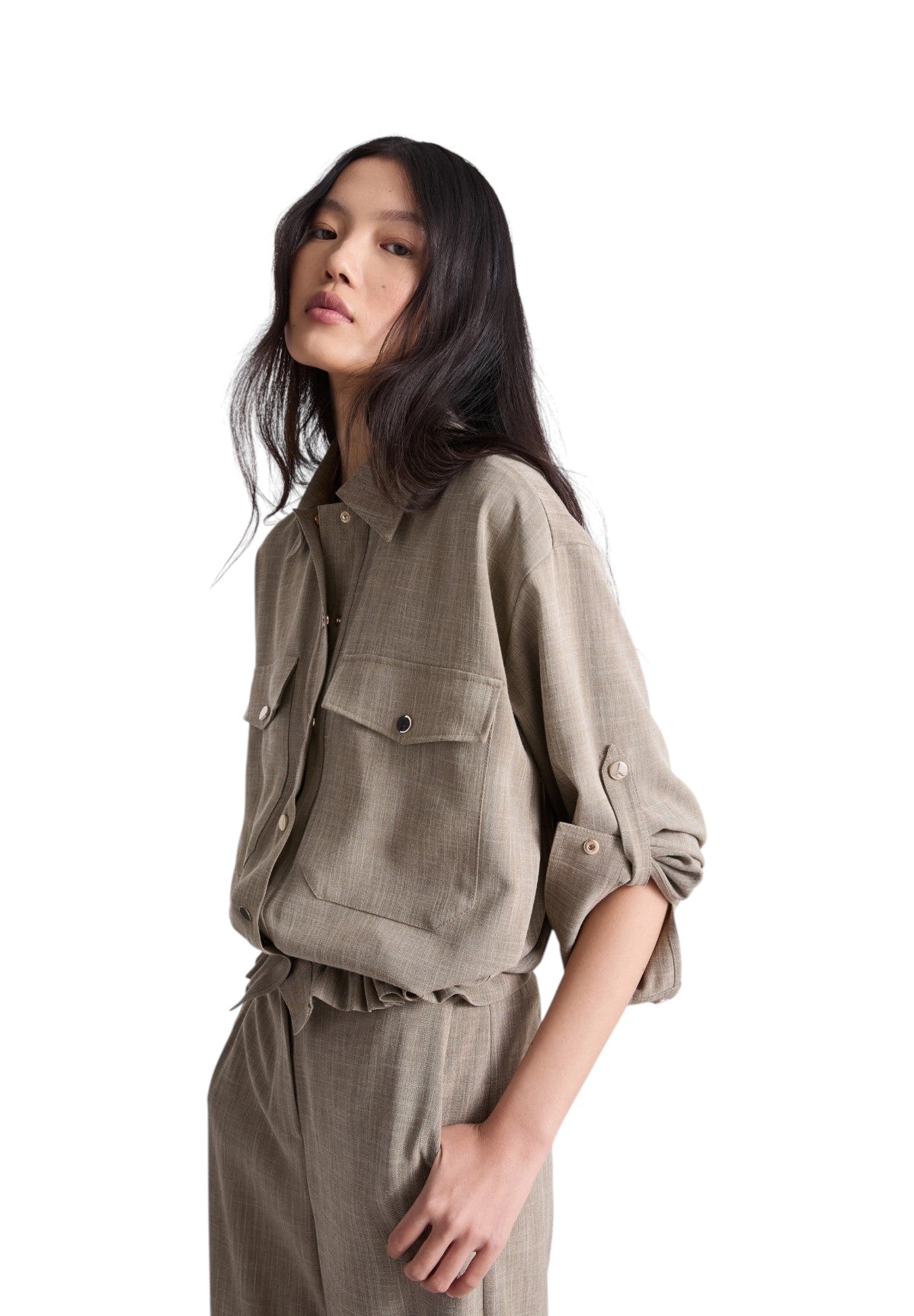 Camicia a Maniche Lunghe 2614111021200 MLISABATO Oliva