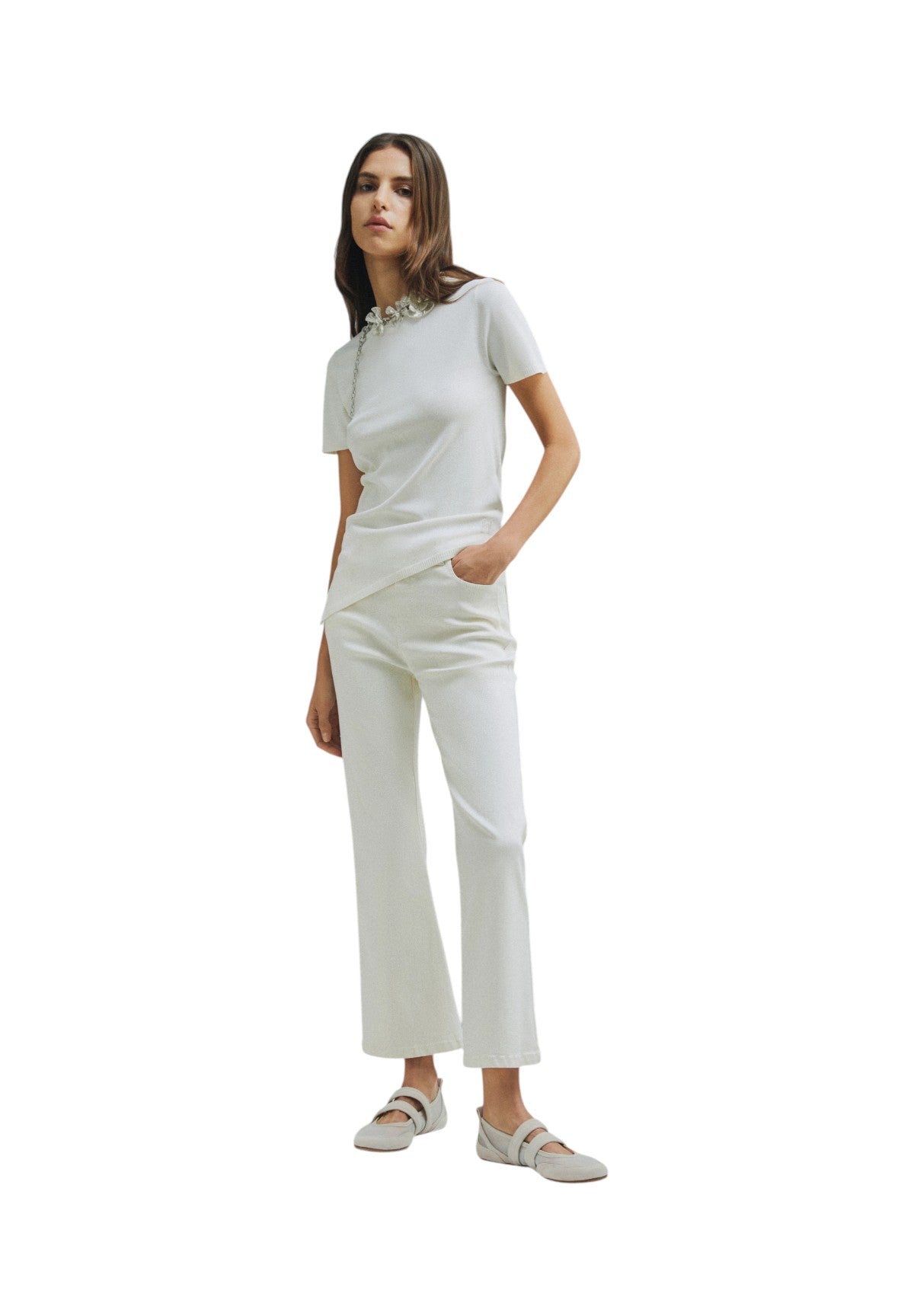 Pantaloni 2613131055200 MLMRONCO Bianco Lana