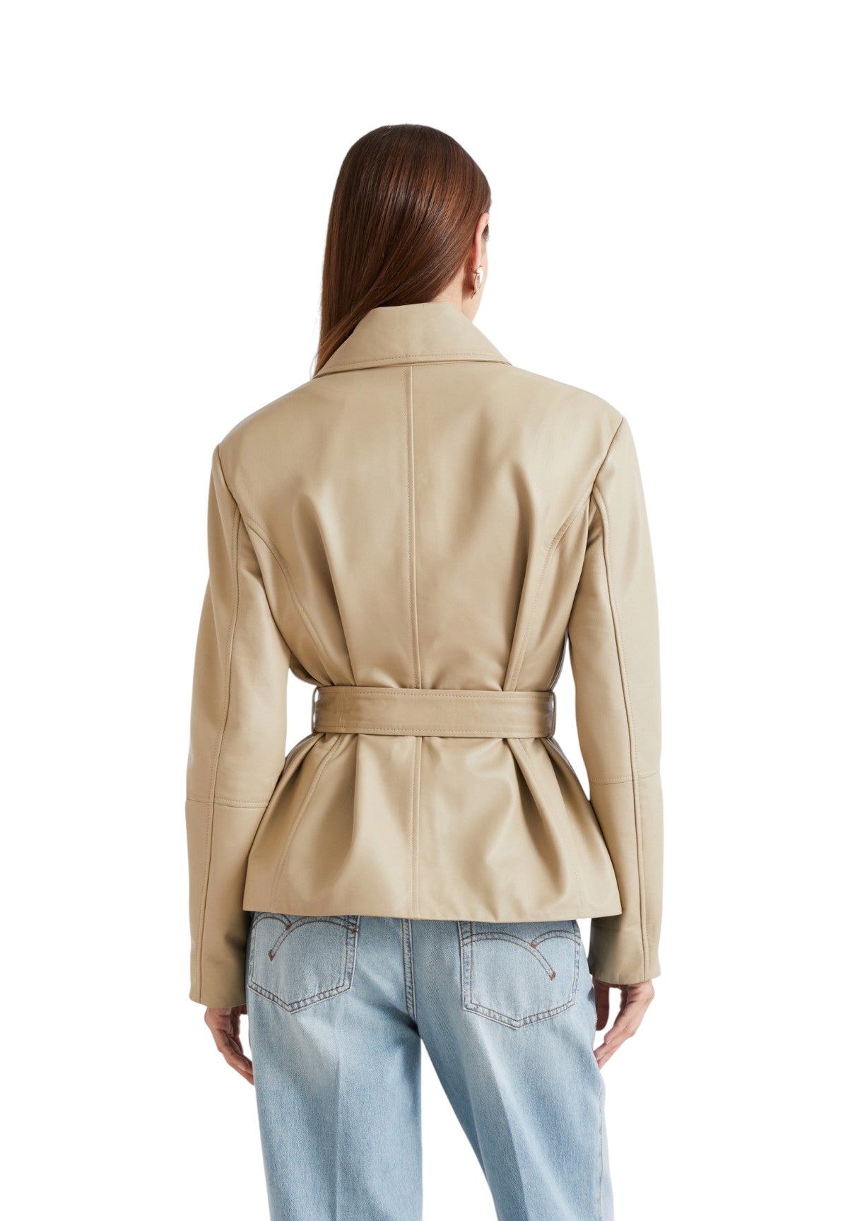 Giacca in Pelle 2613441034200 MLSNEGOZI Sabbia